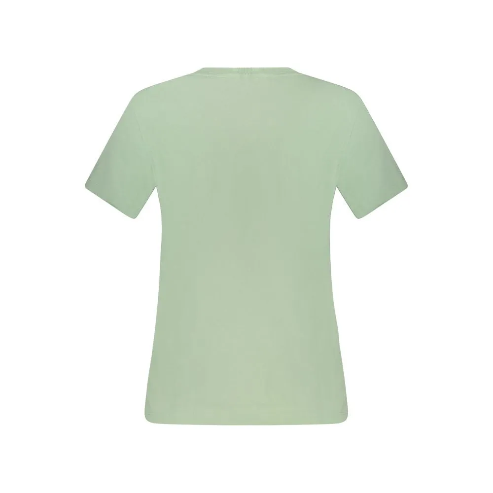 Green Cotton Women T-Shirt