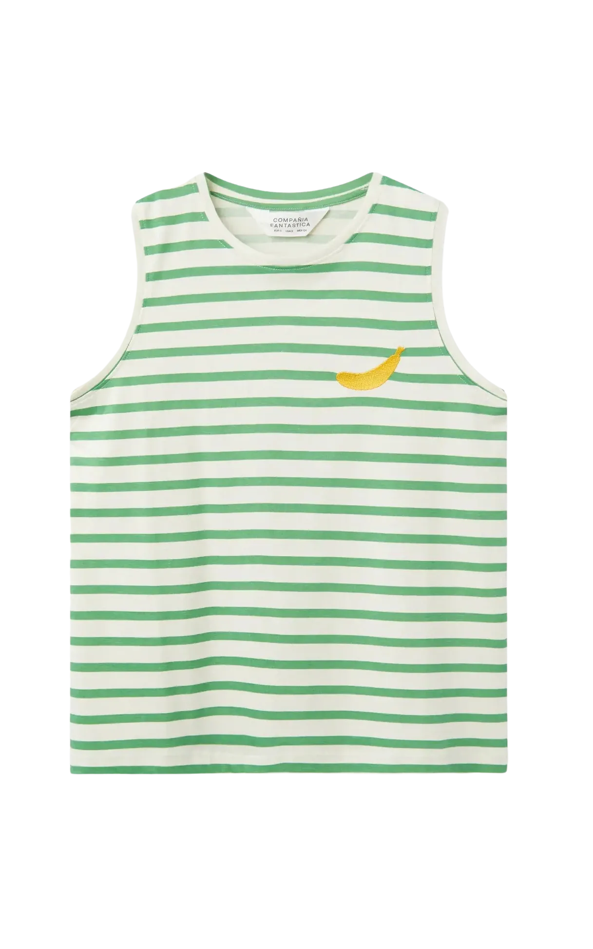 Green Striped Print T-shirt Banana
