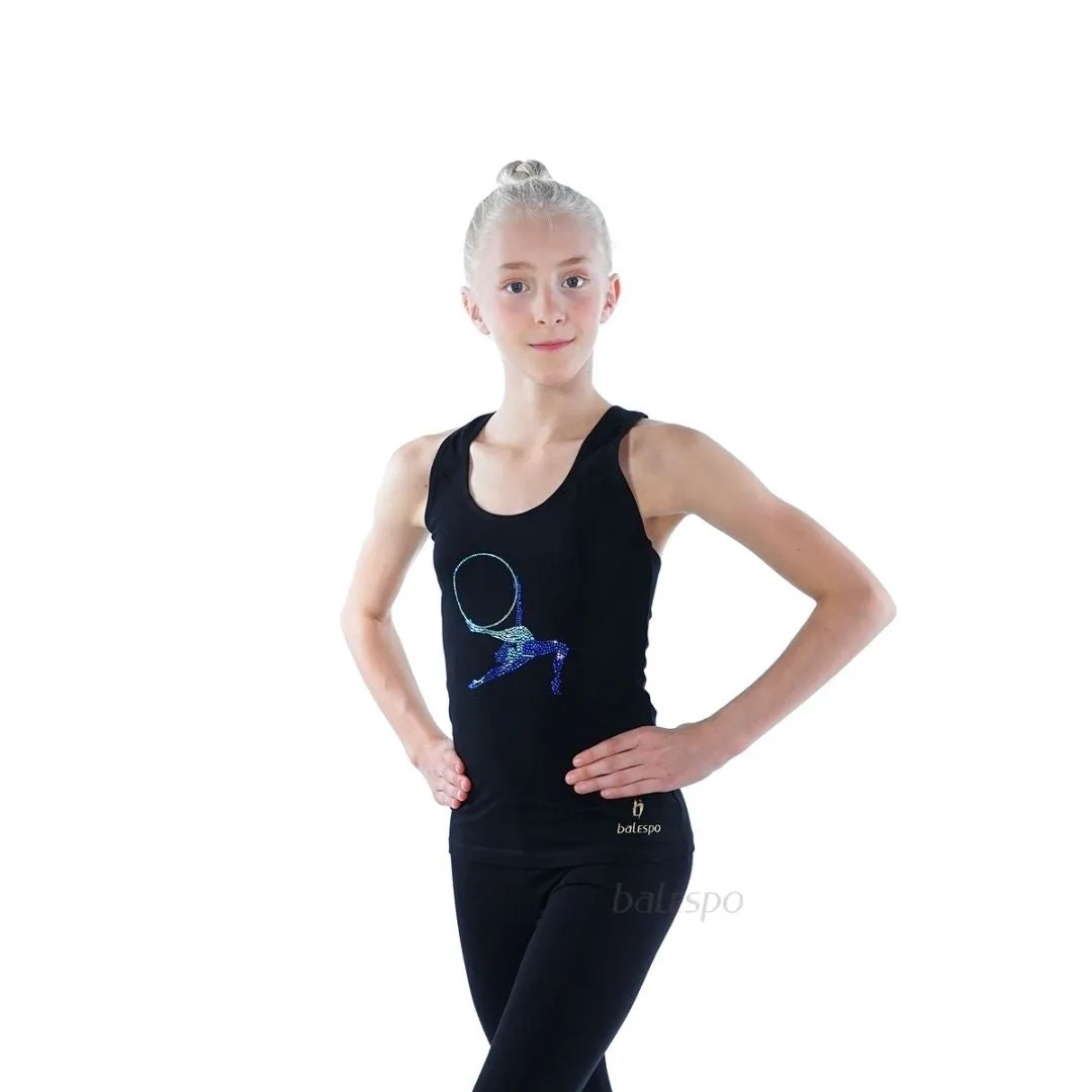 Gymnastics racerback tank top with crystals