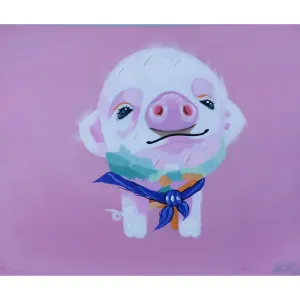 HAND OIL PAINTING 1905B19 - Comic Pig, 60cm x 50cm