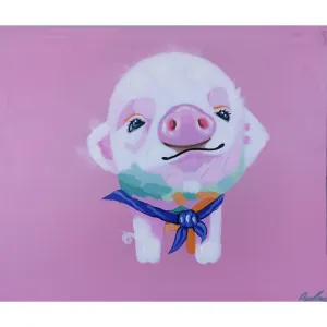HAND OIL PAINTING 1905B20 - Comic Pig, 60cm x 50cm