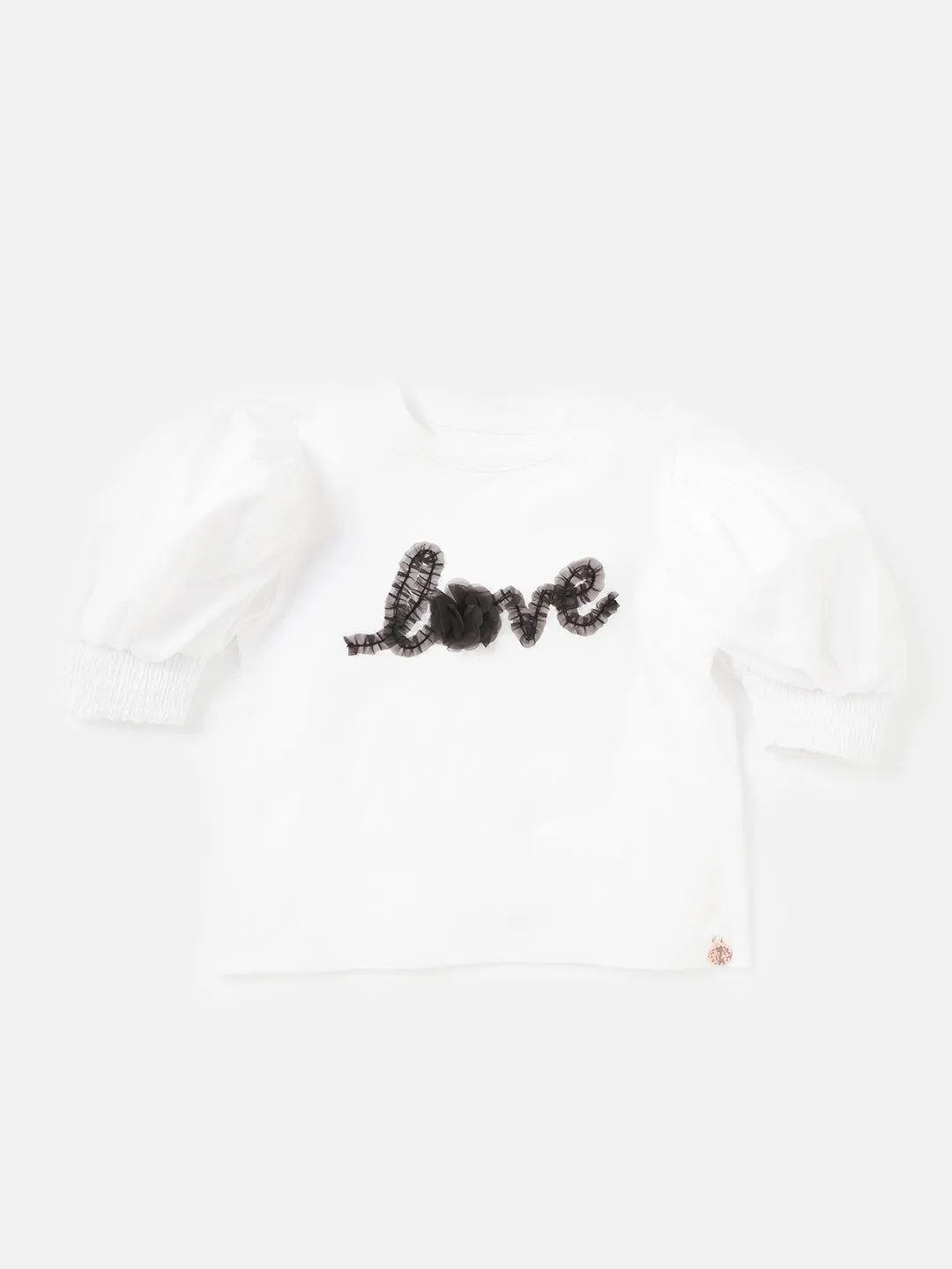 Heidi White Love Corsage Top