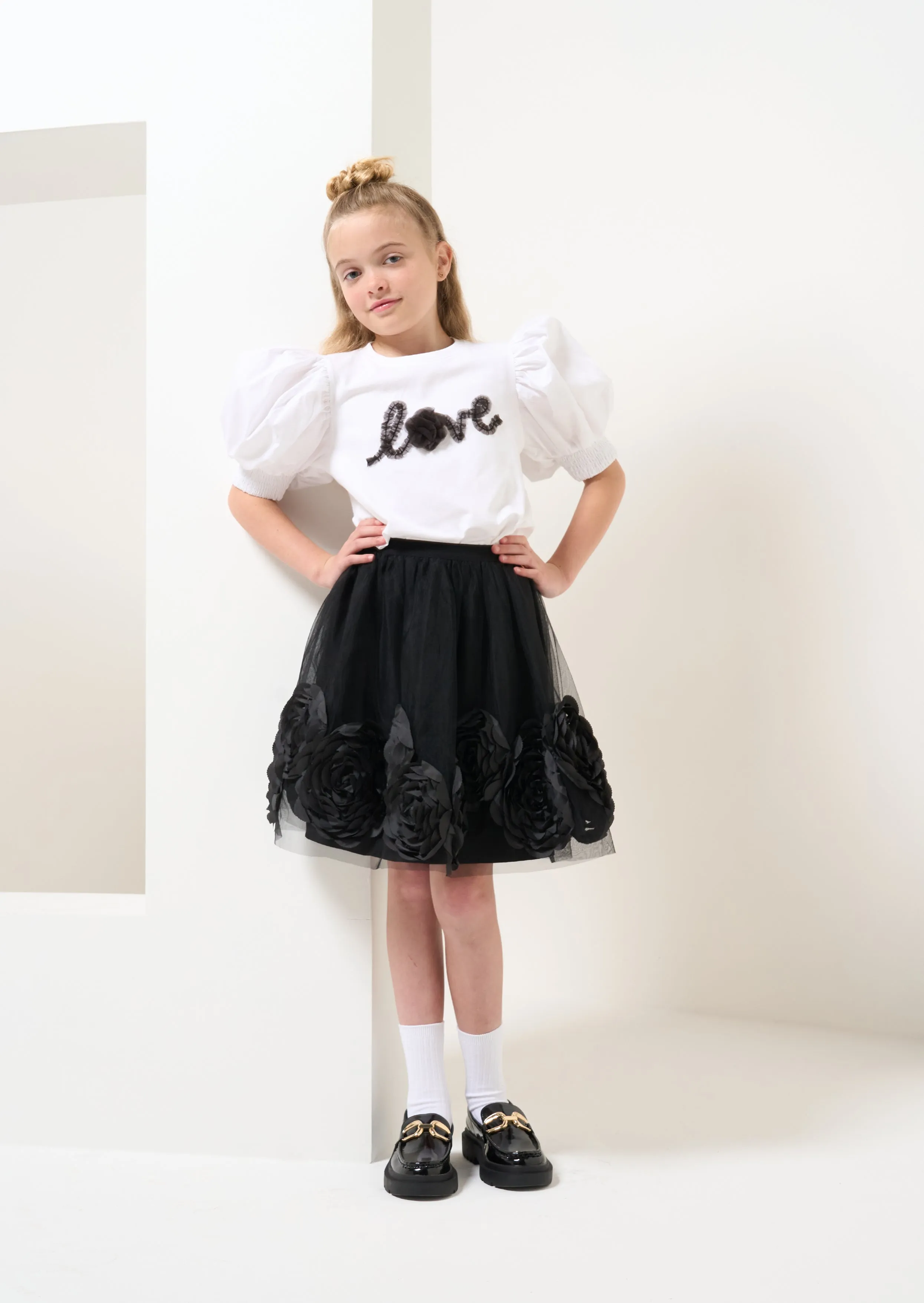 Heidi White Love Corsage Top