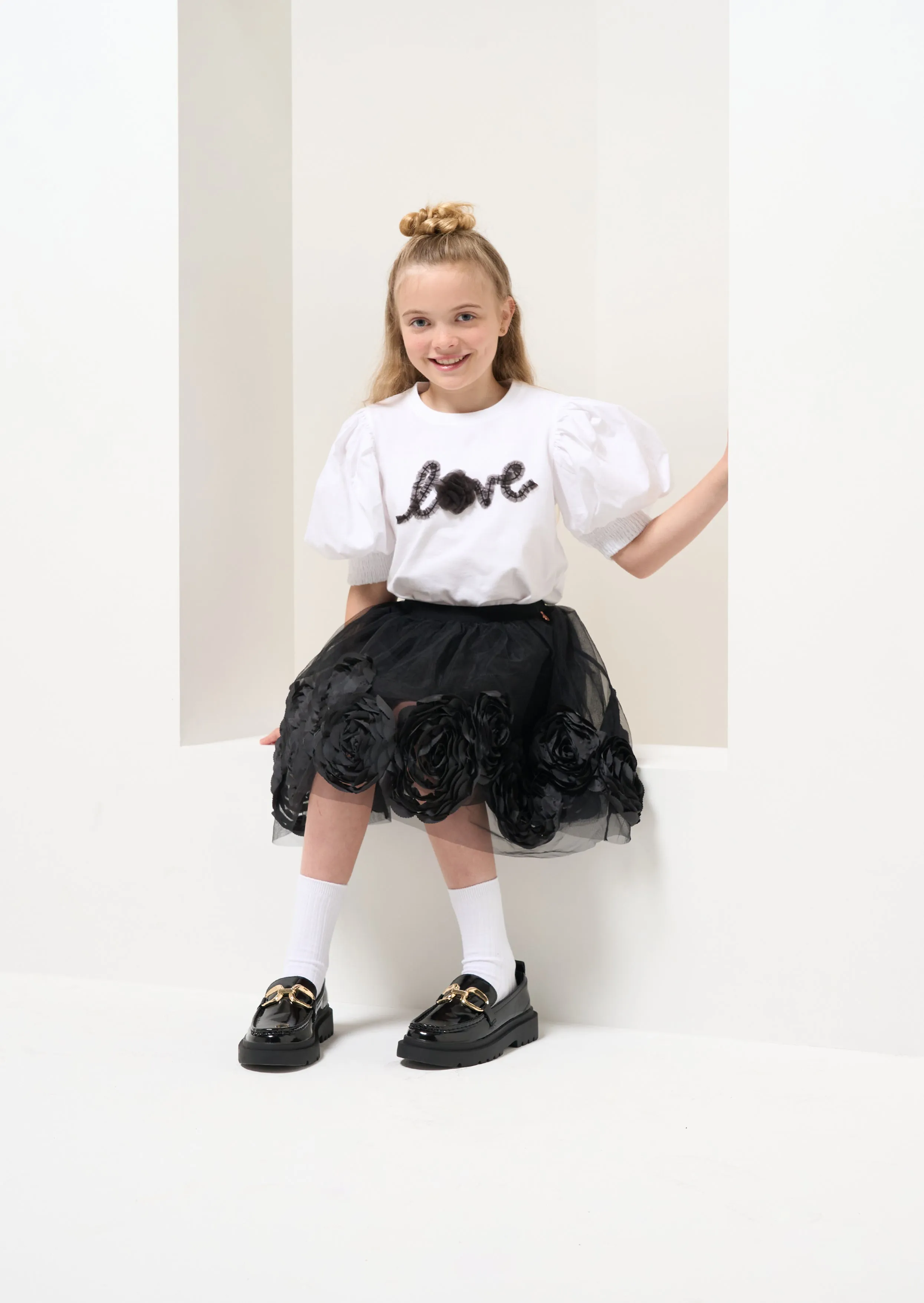 Heidi White Love Corsage Top