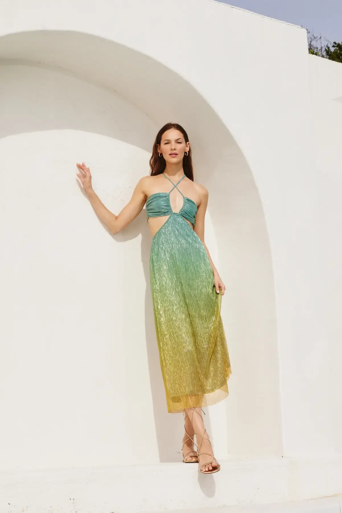 Hera Ombre Cutout Midi Dress