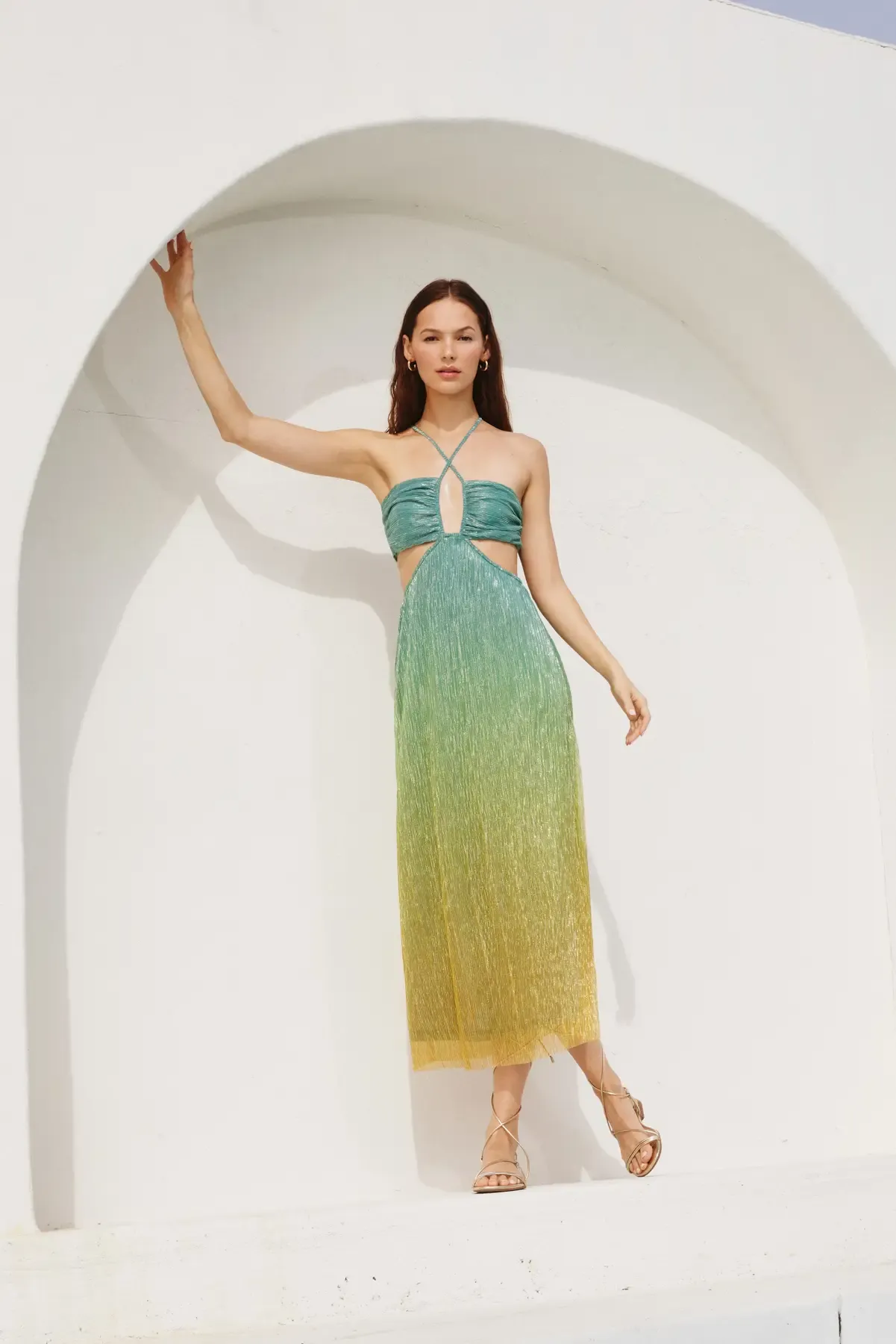 Hera Ombre Cutout Midi Dress