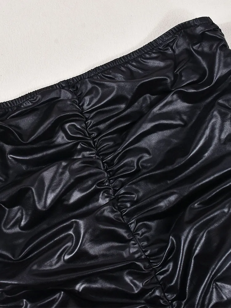 High Stretch PU Leather Jumpsuit