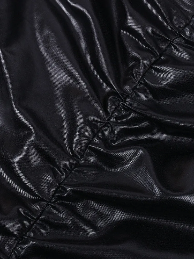 High Stretch PU Leather Jumpsuit