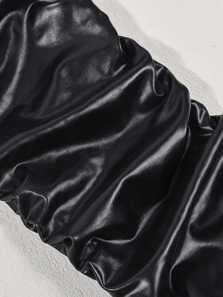 High Stretch PU Leather Jumpsuit