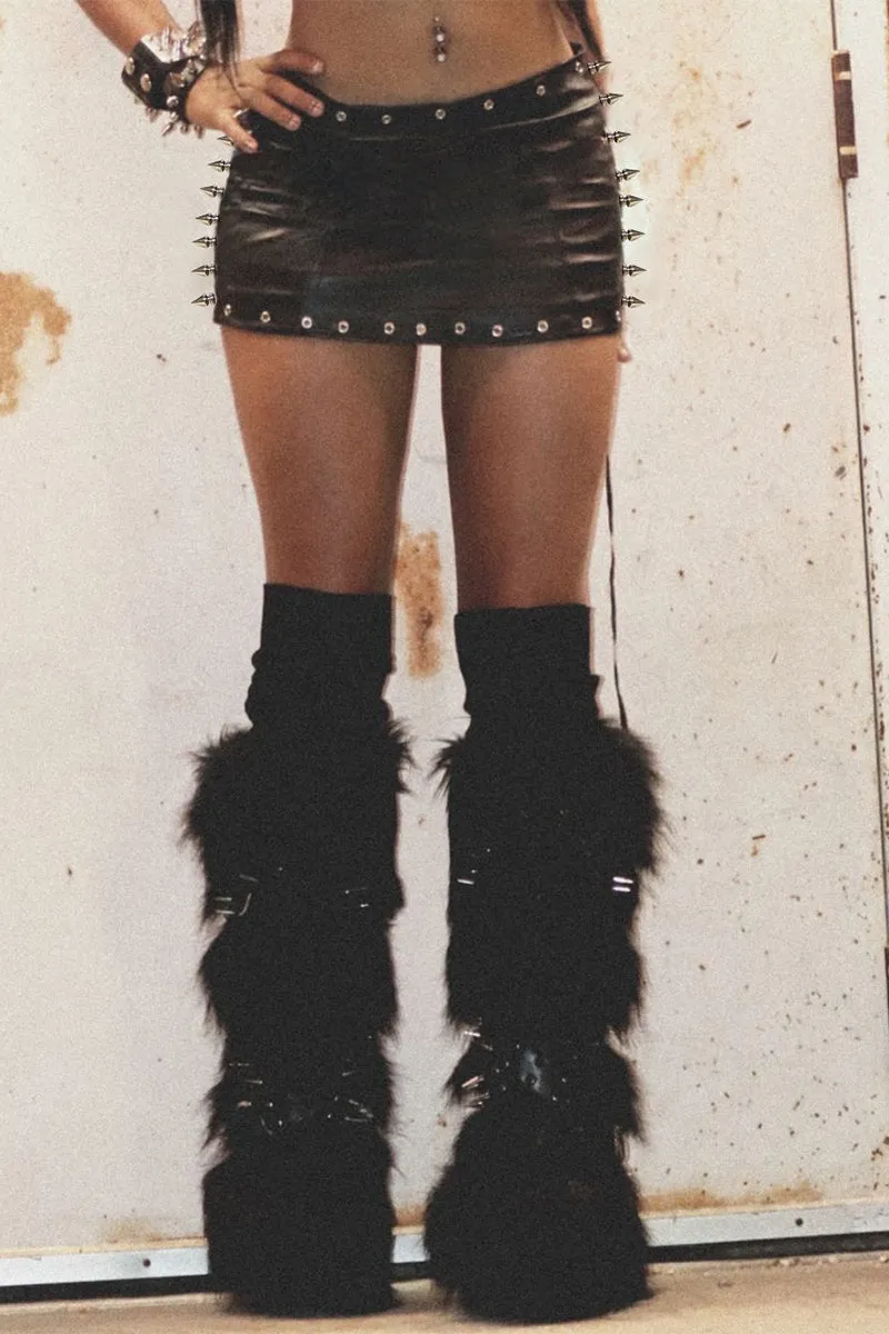 HWT1204 Spike Rebel Mini Skirt
