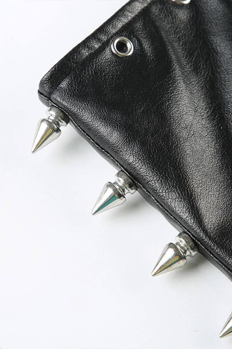 HWT1204 Spike Rebel Mini Skirt