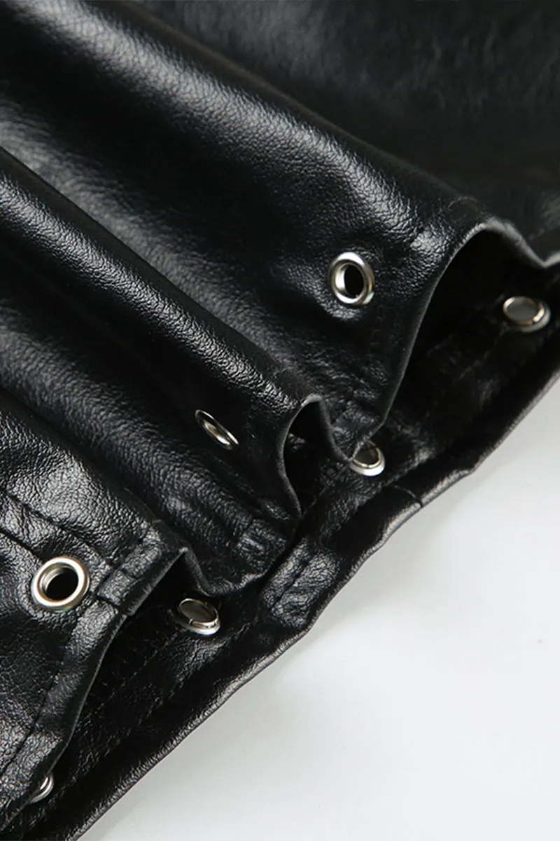 HWT1204 Spike Rebel Mini Skirt