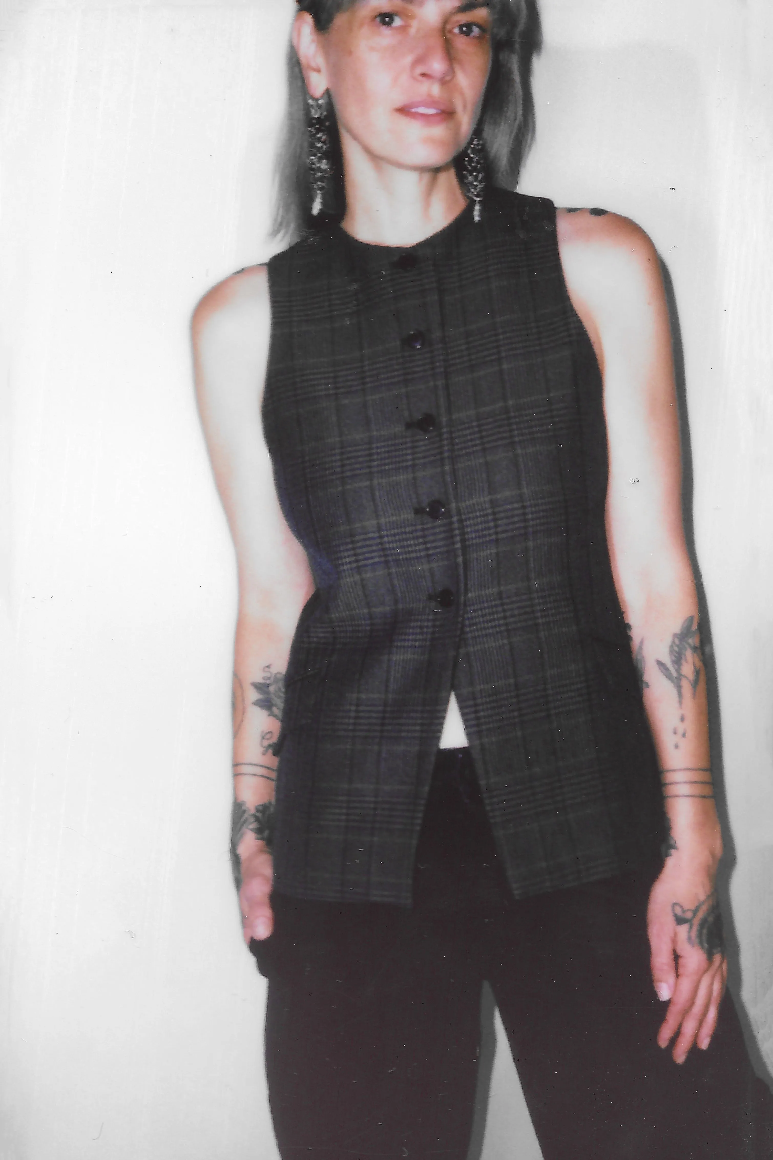Ira Suit Vest in Smoke Winter Madras