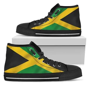 Jamaican Flag High Top Sneakers Custom Shoes with Black Soles