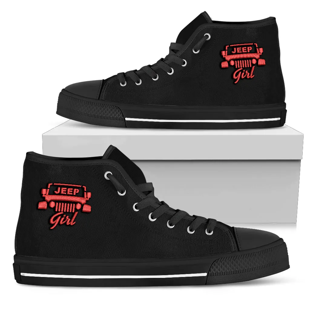 Jeep Girl Embroidery High Tops