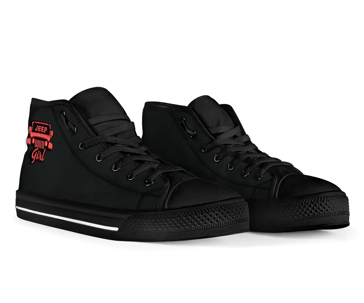 Jeep Girl Embroidery High Tops