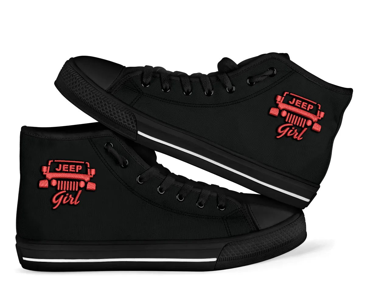 Jeep Girl Embroidery High Tops