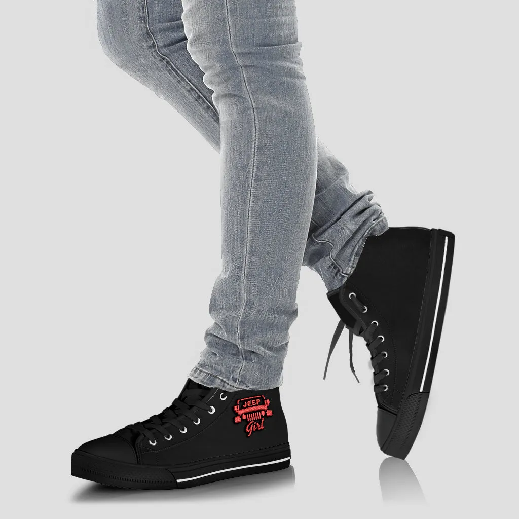 Jeep Girl Embroidery High Tops