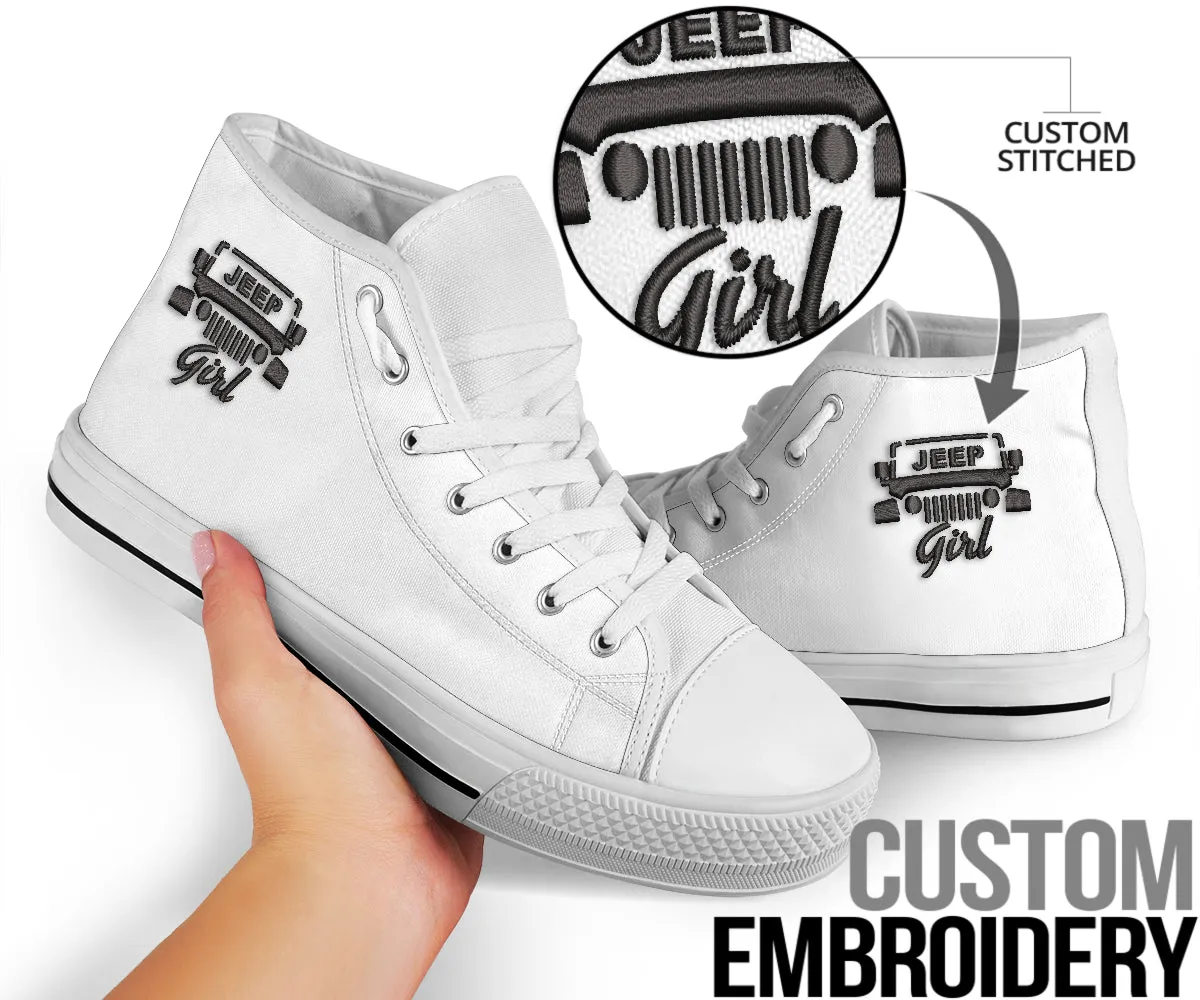 Jeep Girl Embroidery High Tops