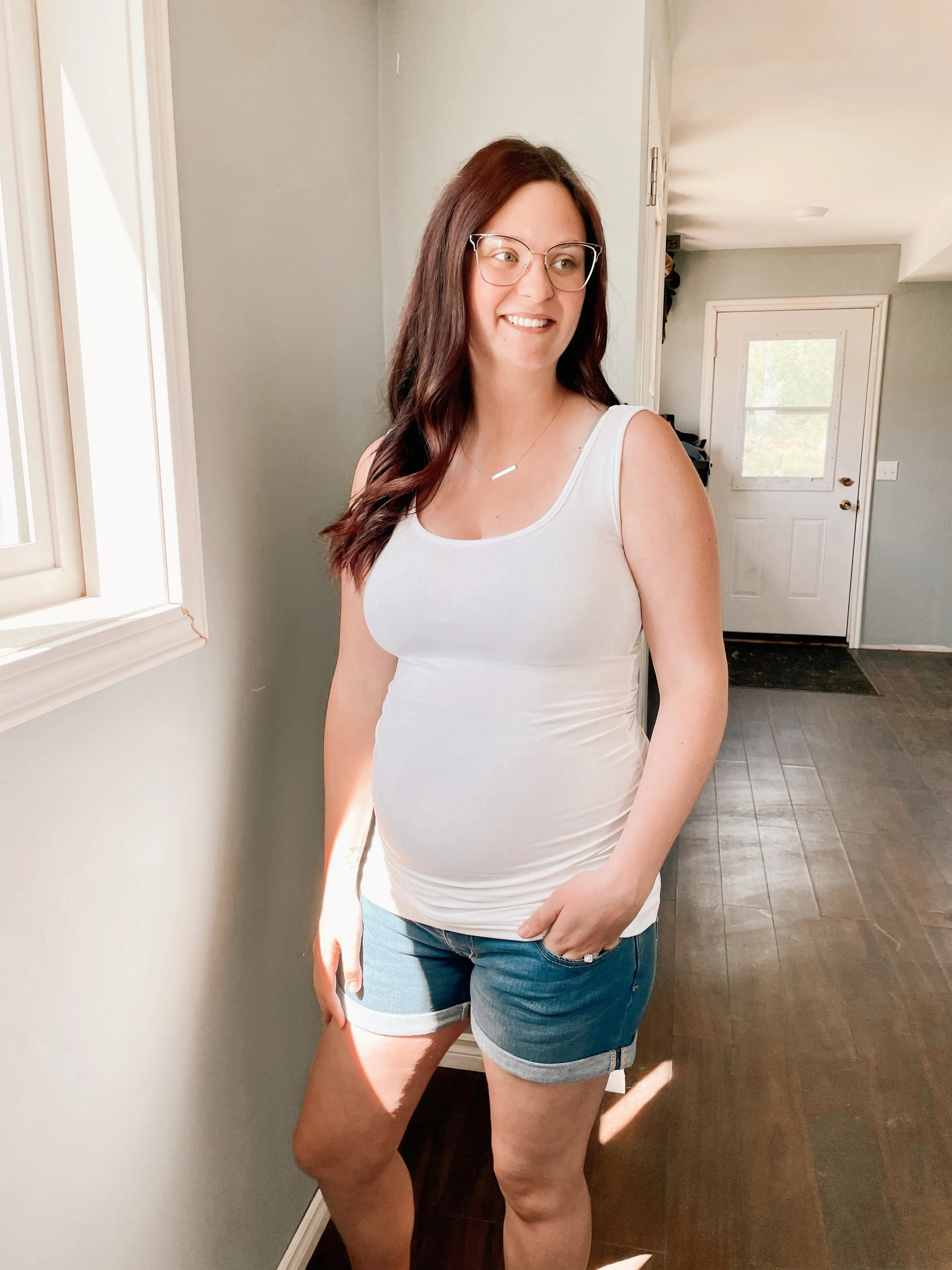 Jersey Maternity Tank - Classic White