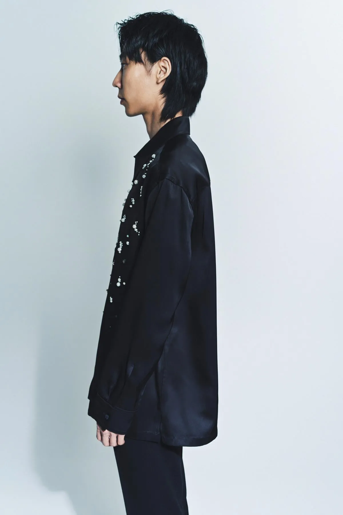JIL SANDER | PEARL EMBROIDERED LONG SLEEVE SHIRT