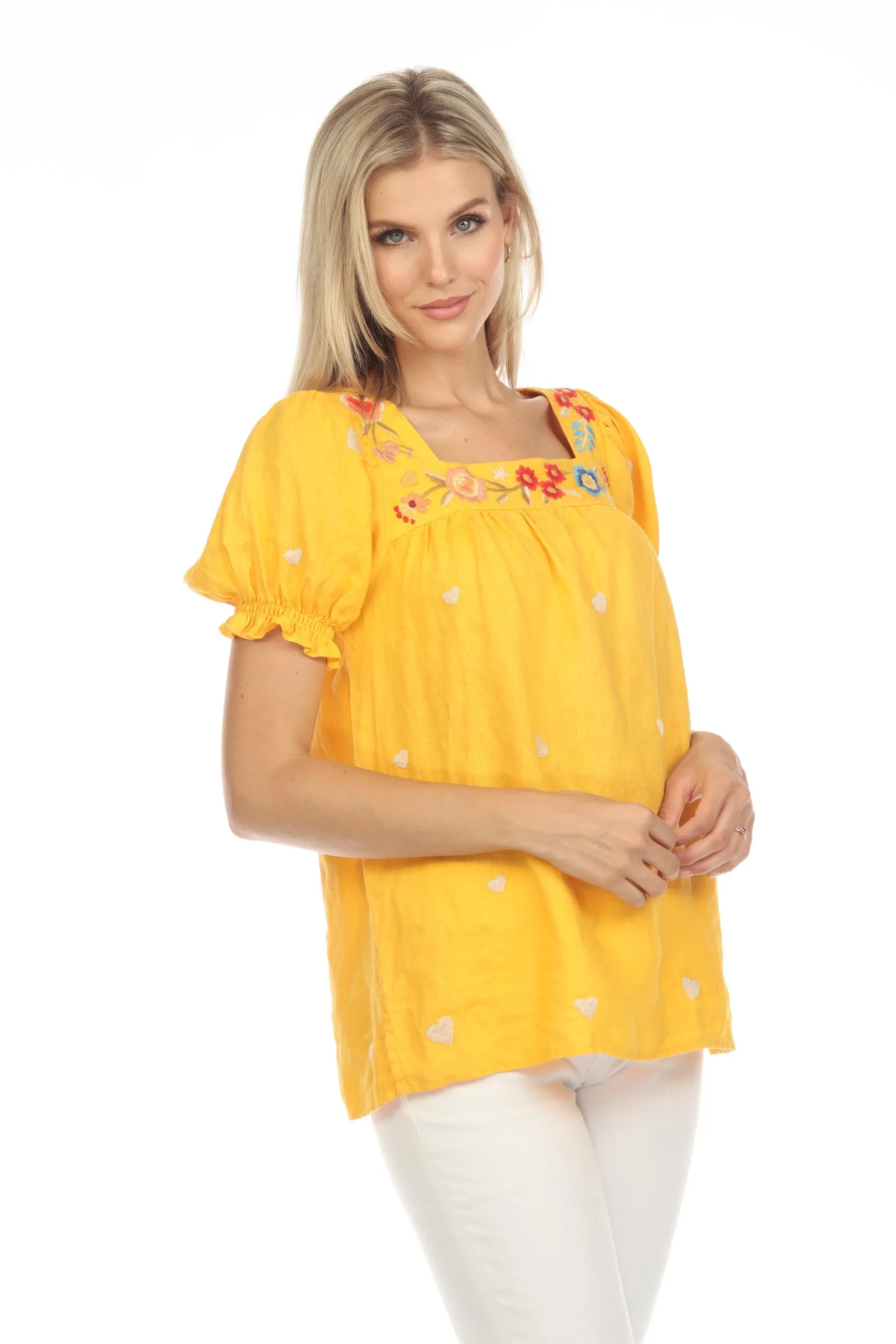 Johnny Was JWLA Maris Square Neck Park Blouse Boho Chic J17523