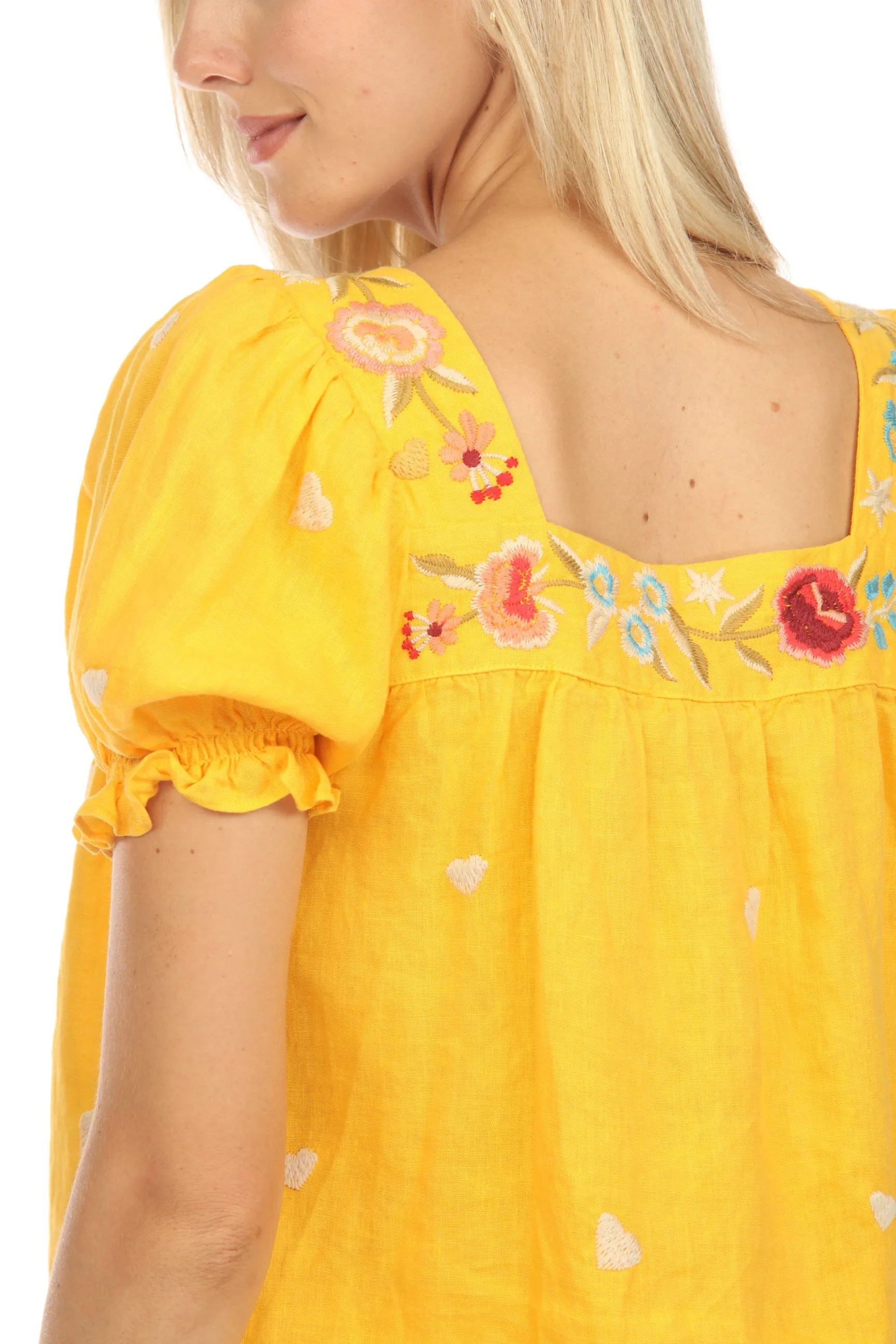 Johnny Was JWLA Maris Square Neck Park Blouse Boho Chic J17523