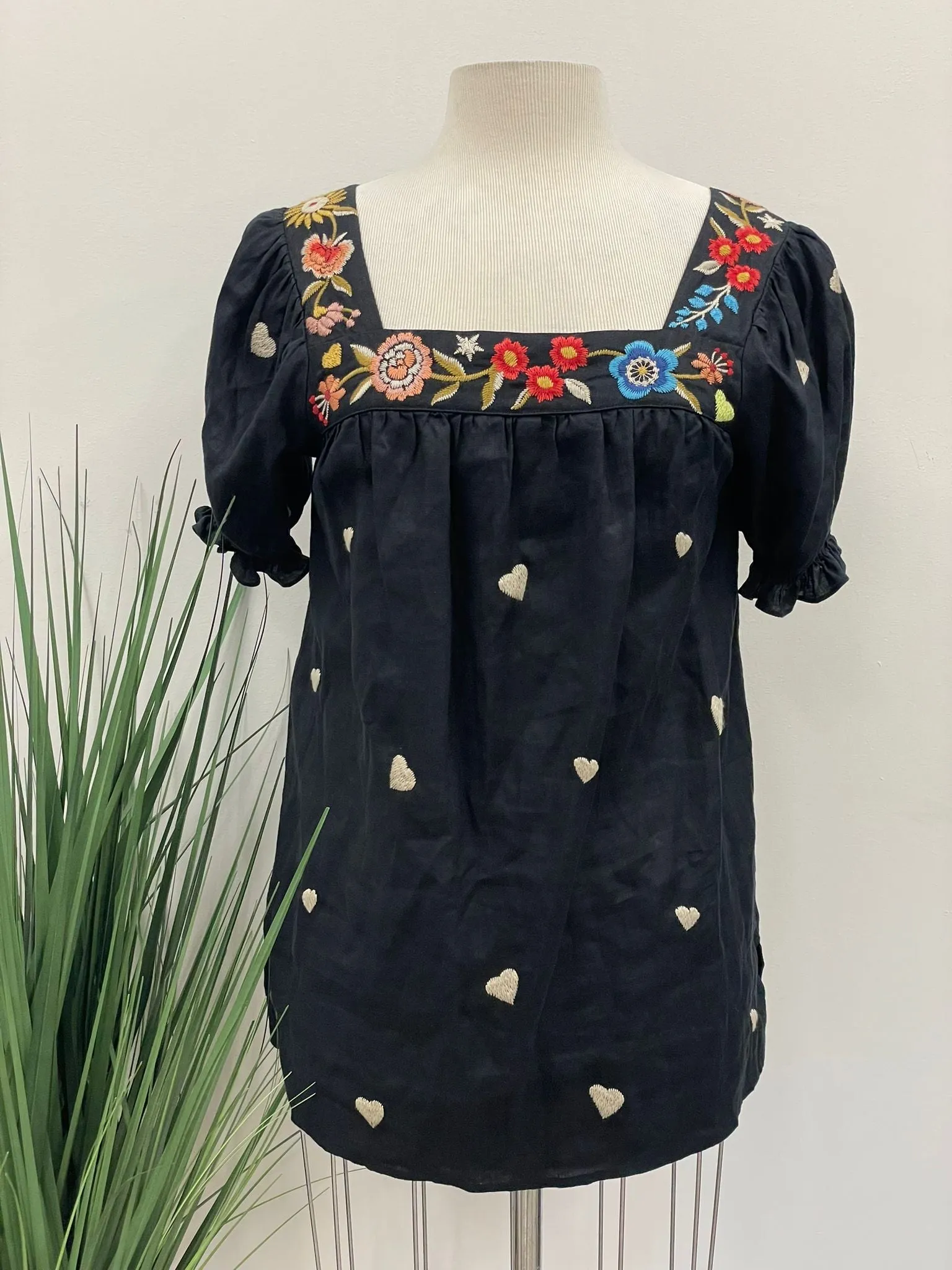 Johnny Was JWLA Maris Square Neck Park Blouse Boho Chic J17523