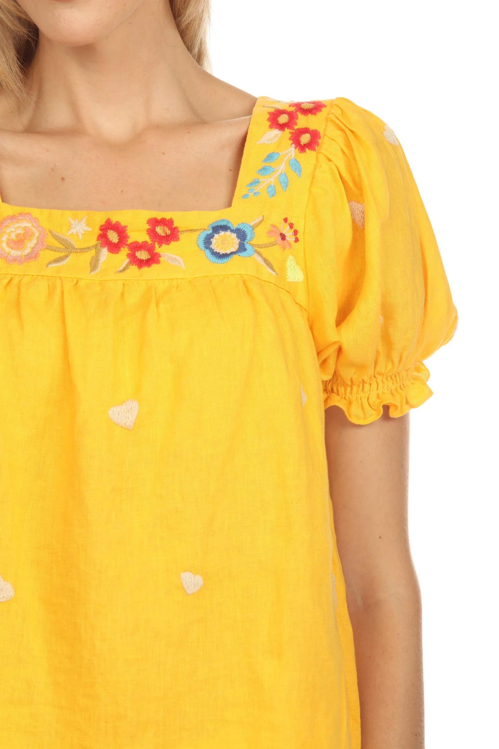 Johnny Was JWLA Maris Square Neck Park Blouse Boho Chic J17523