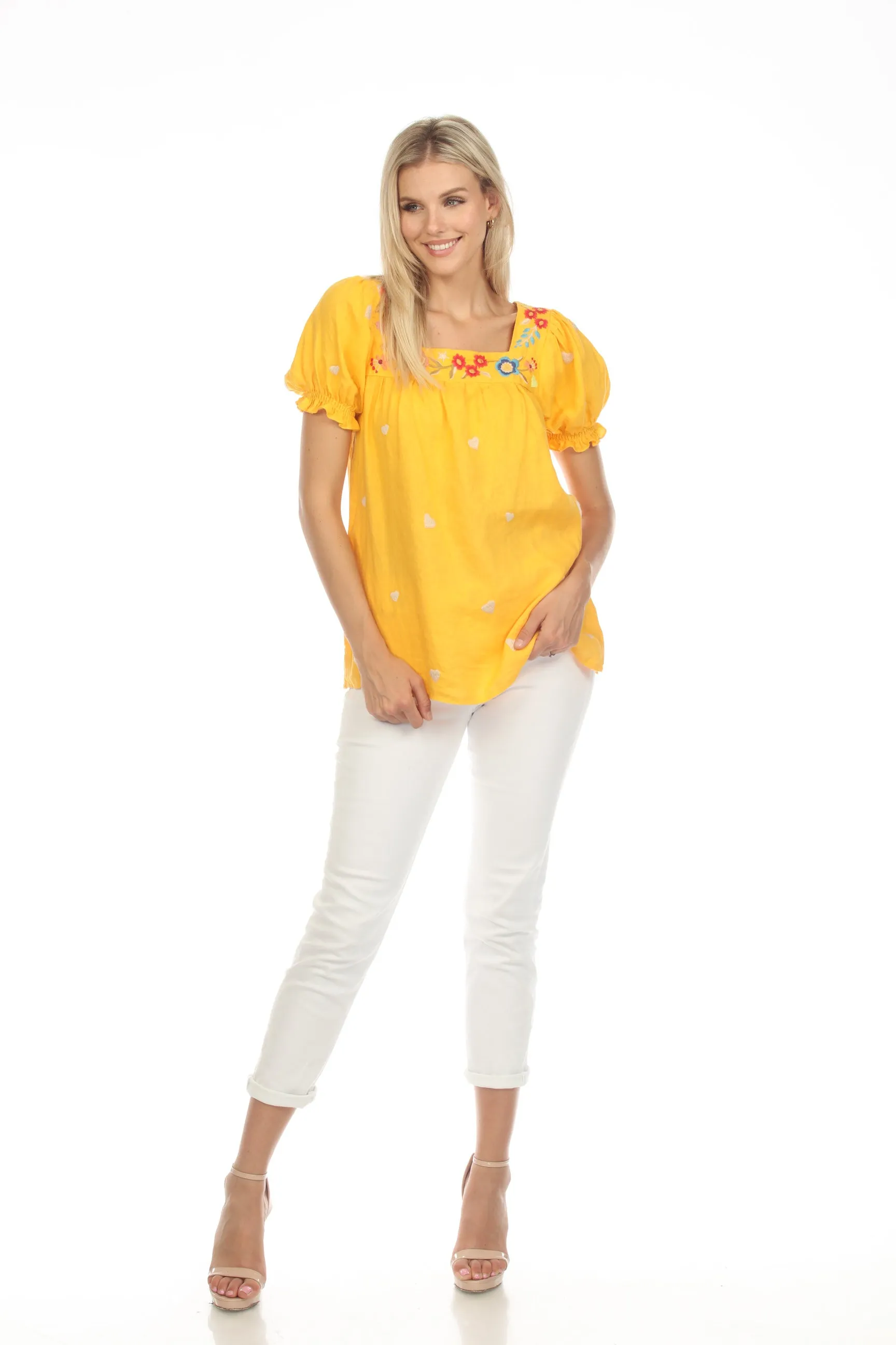 Johnny Was JWLA Maris Square Neck Park Blouse Boho Chic J17523