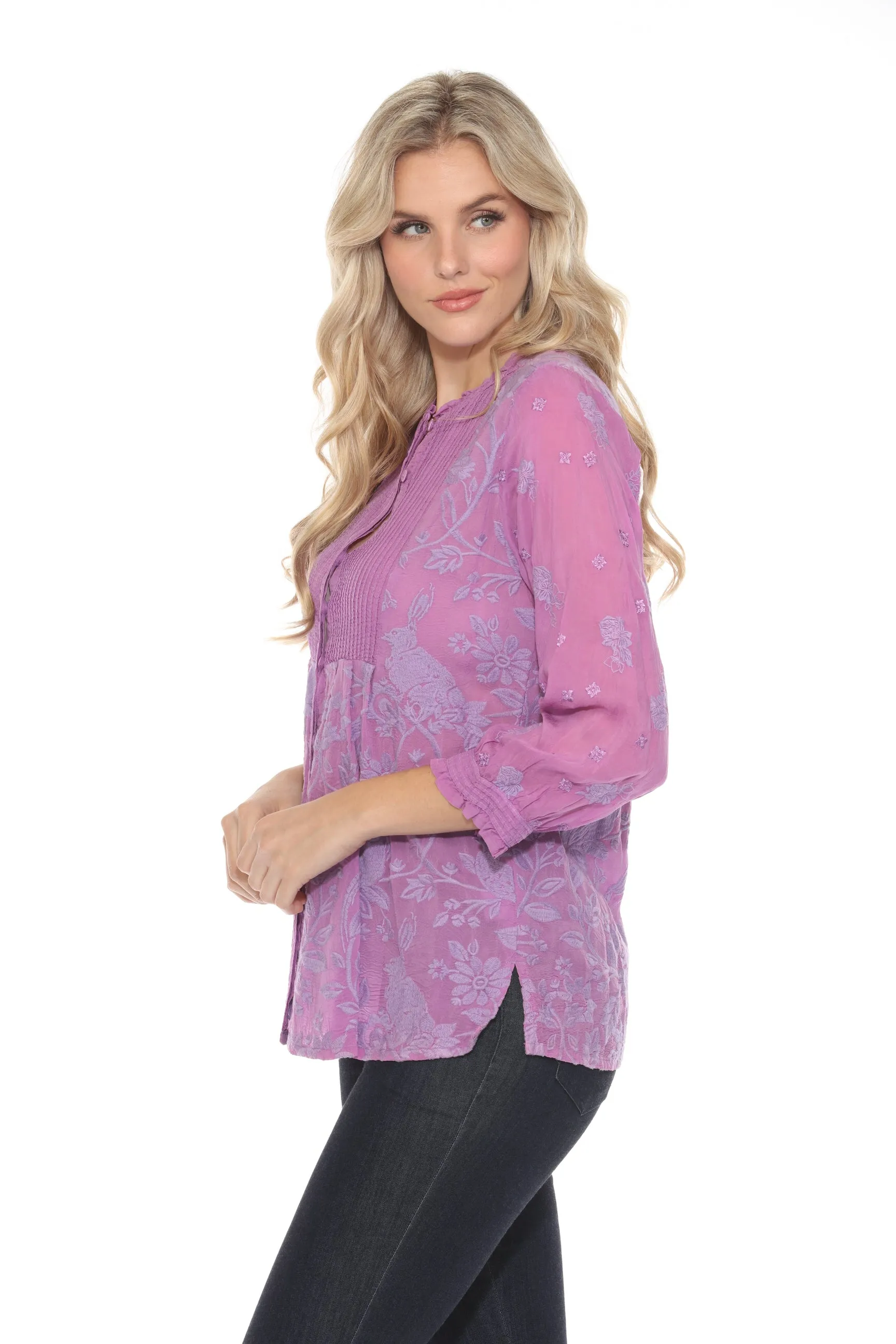 Johnny Was Tabira Bunny Embroidered Blouse C10123-E