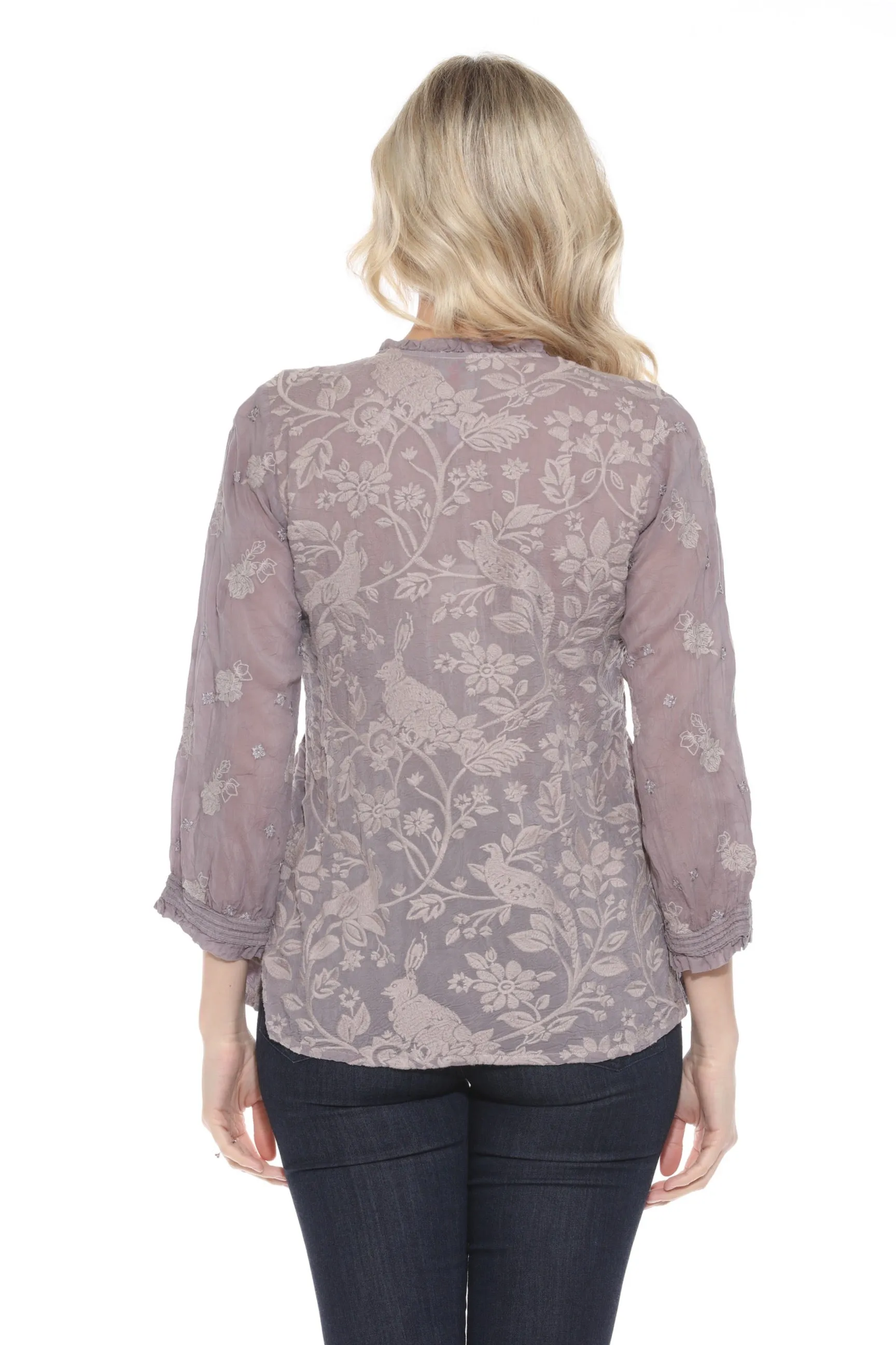 Johnny Was Tabira Bunny Embroidered Blouse C10123-E