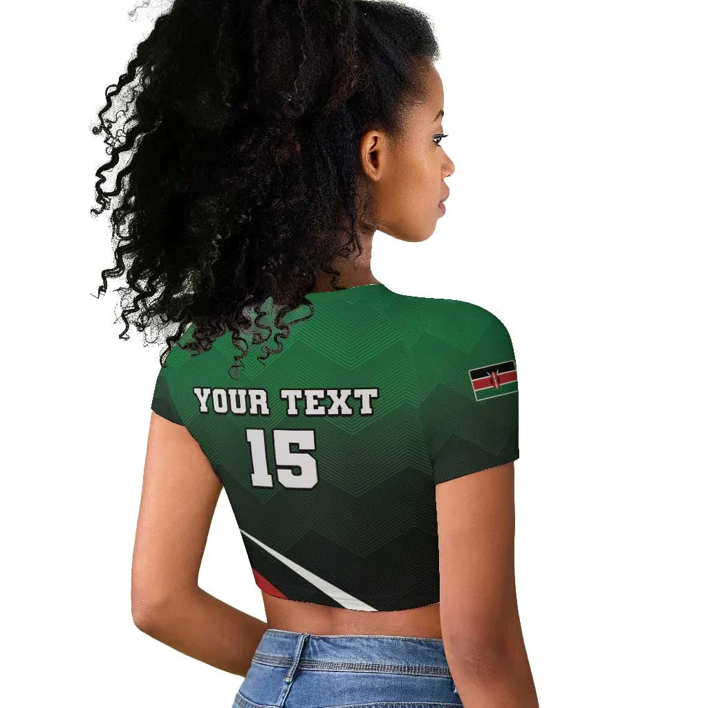 Kenya Rugby Custom Raglan Cropped T shirt Simbas Mascot - Sporty Style LT15