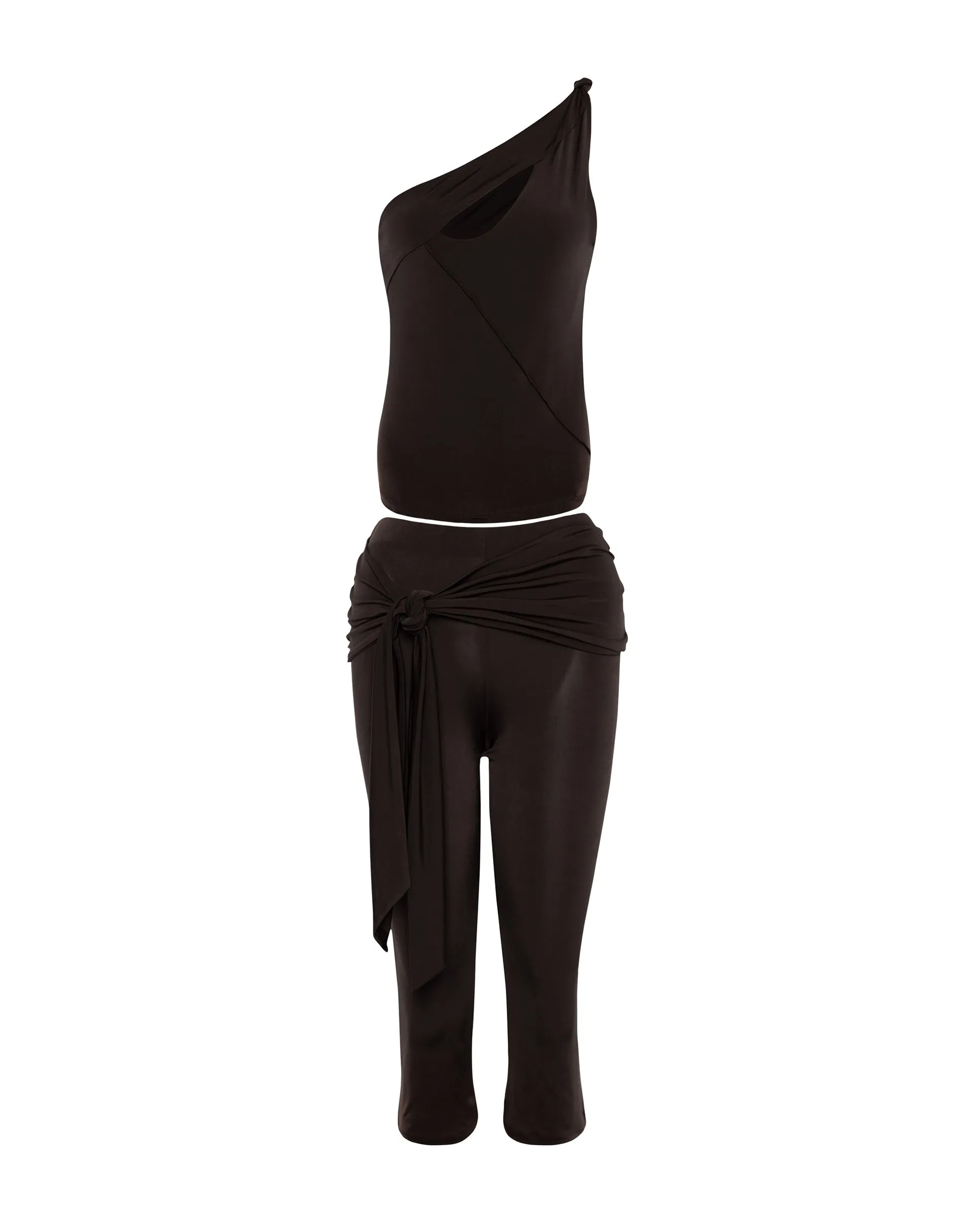 Klariza One Shoulder Top in Mocca