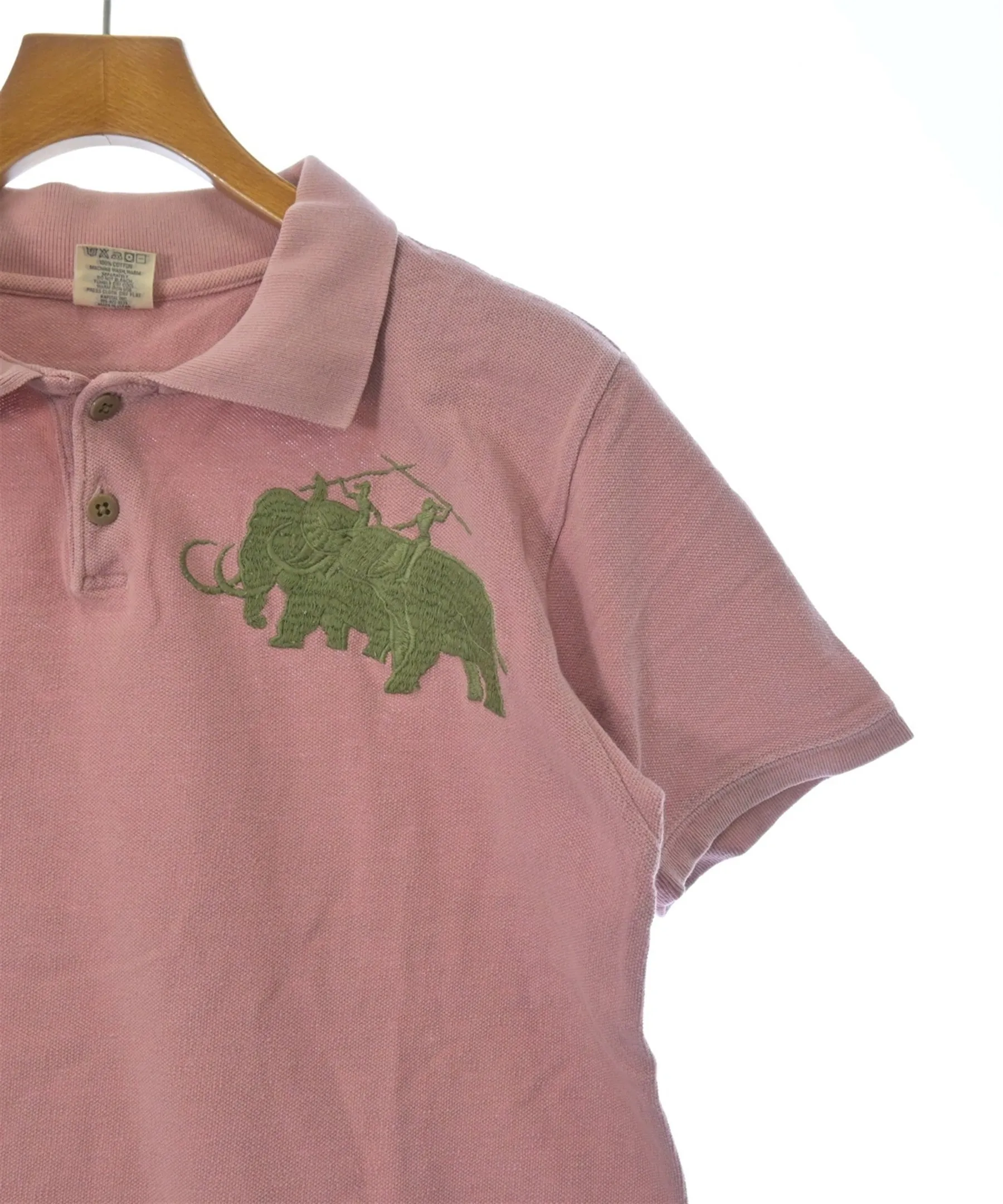 [L] Kapital Mammoth Embroidered Polo Shirt Pink
