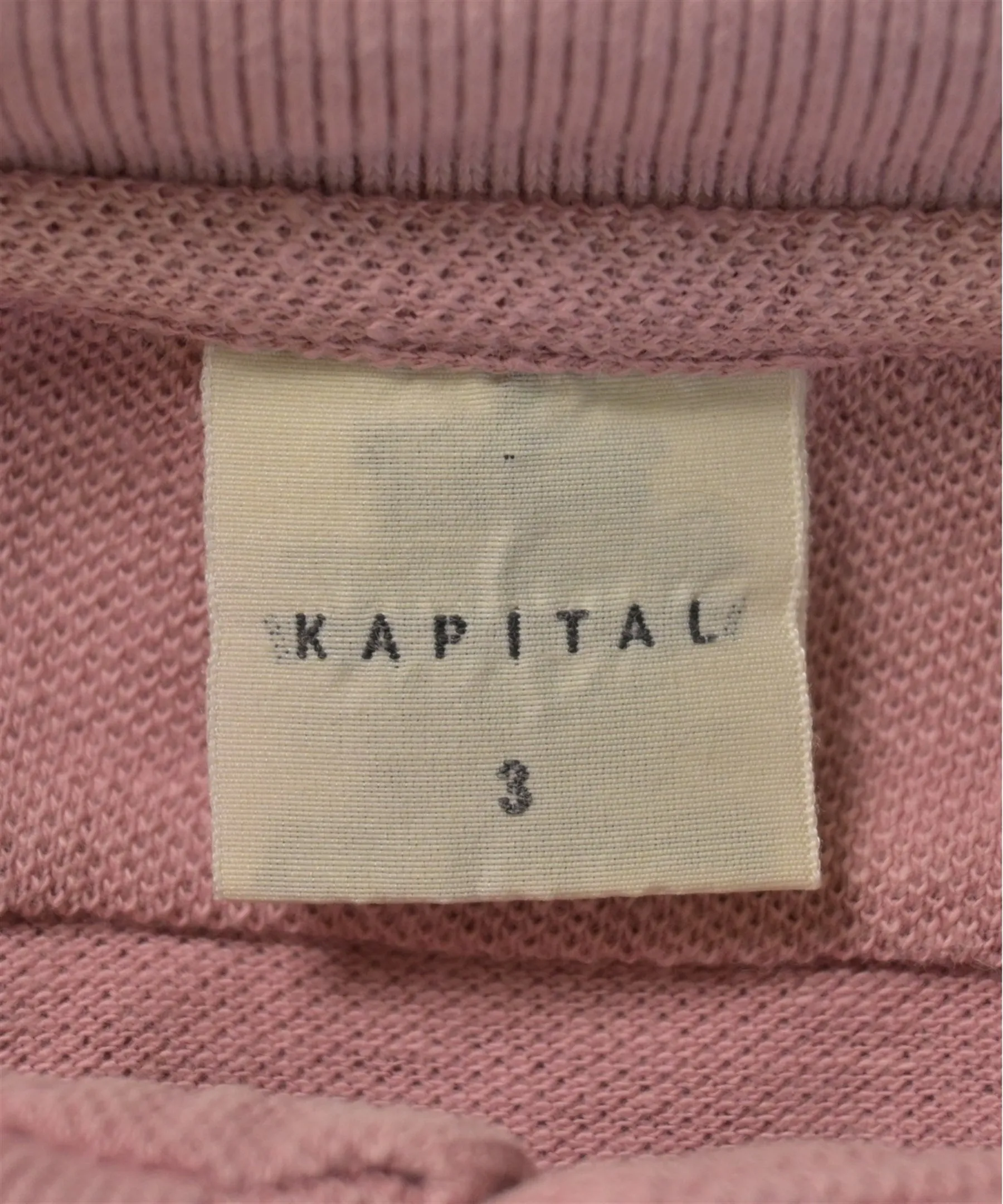 [L] Kapital Mammoth Embroidered Polo Shirt Pink