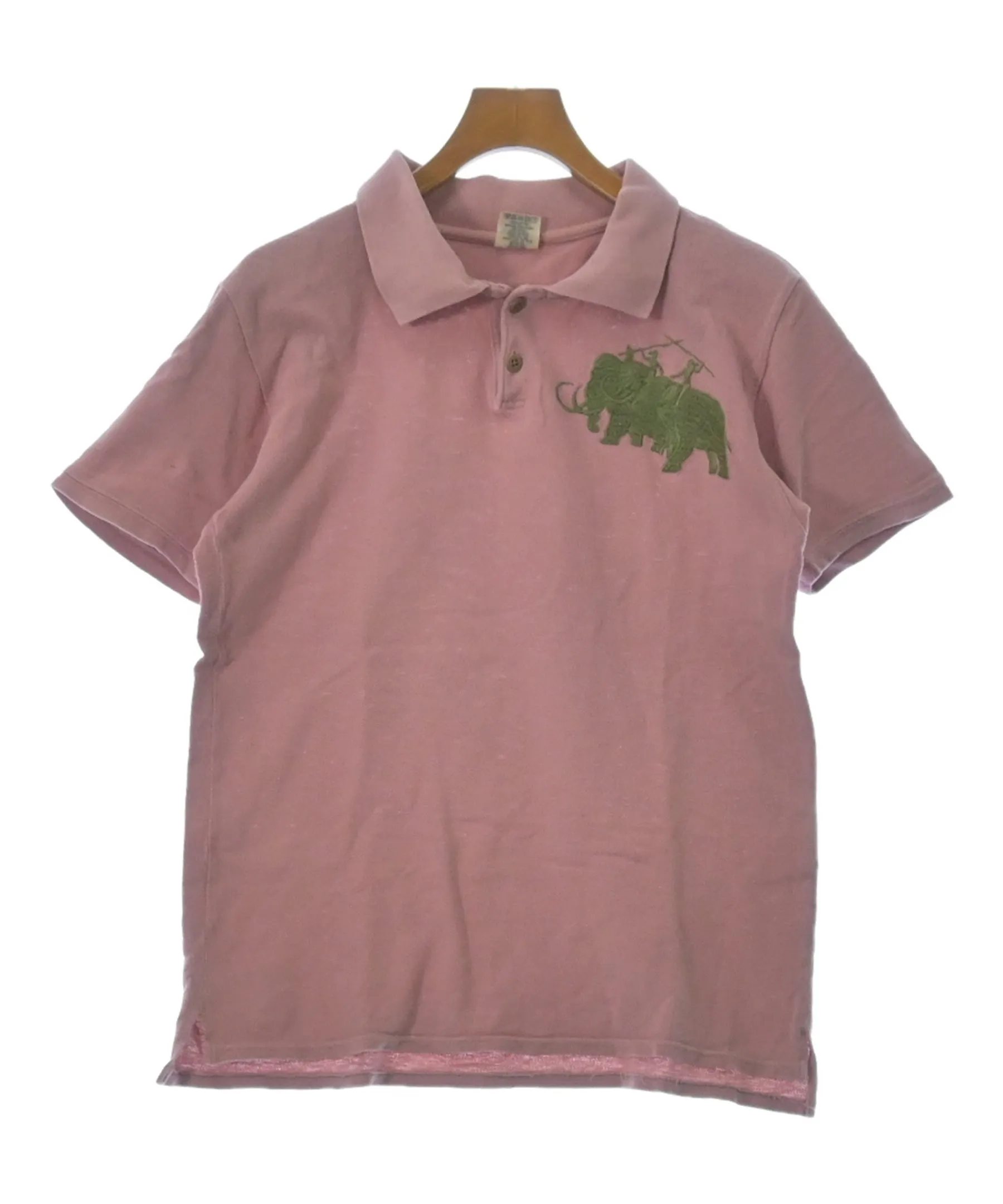 [L] Kapital Mammoth Embroidered Polo Shirt Pink
