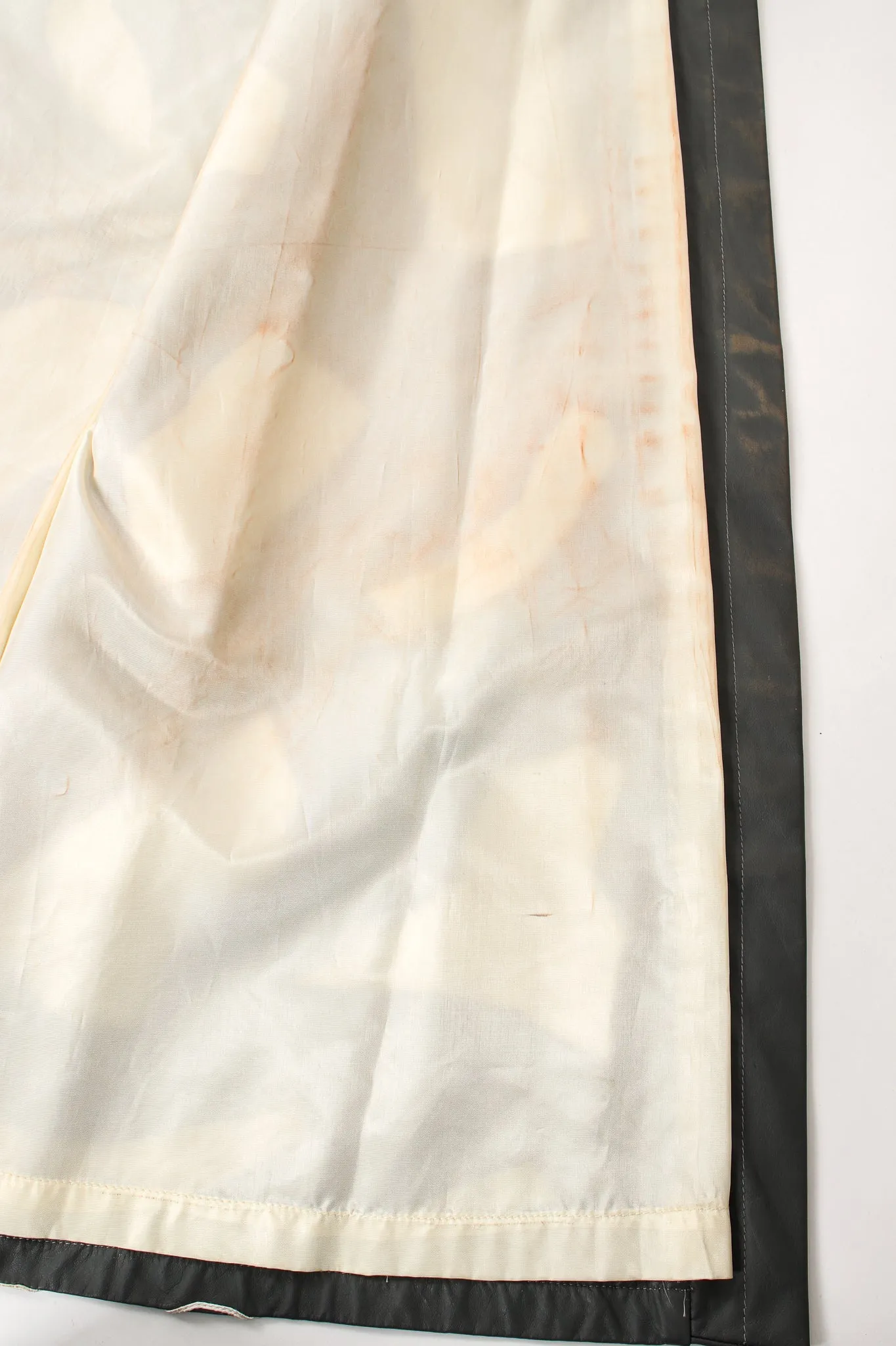 Leather Appliqué Belted Kimono Coat