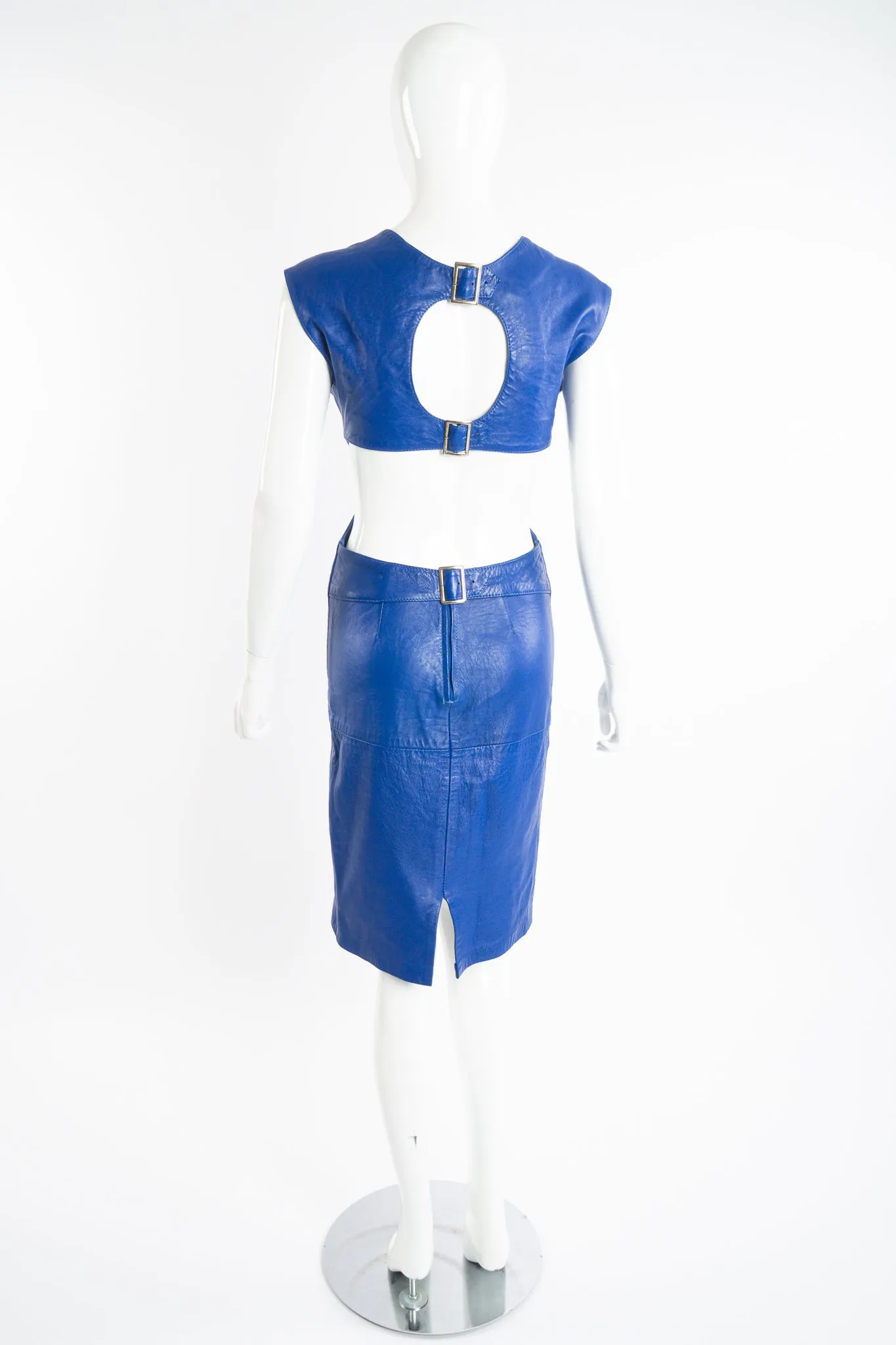 Leather Buckle Cutout Dress