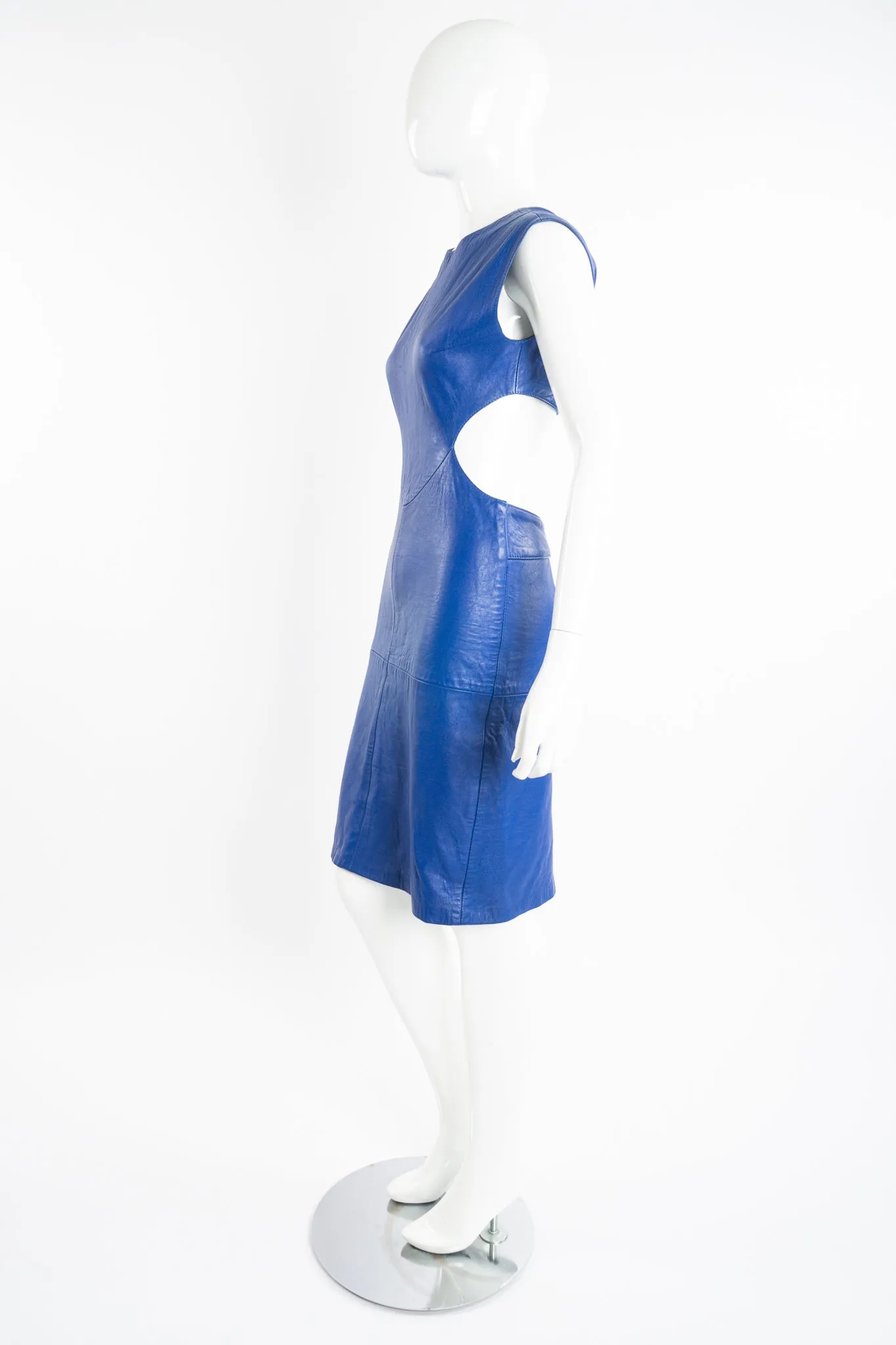 Leather Buckle Cutout Dress