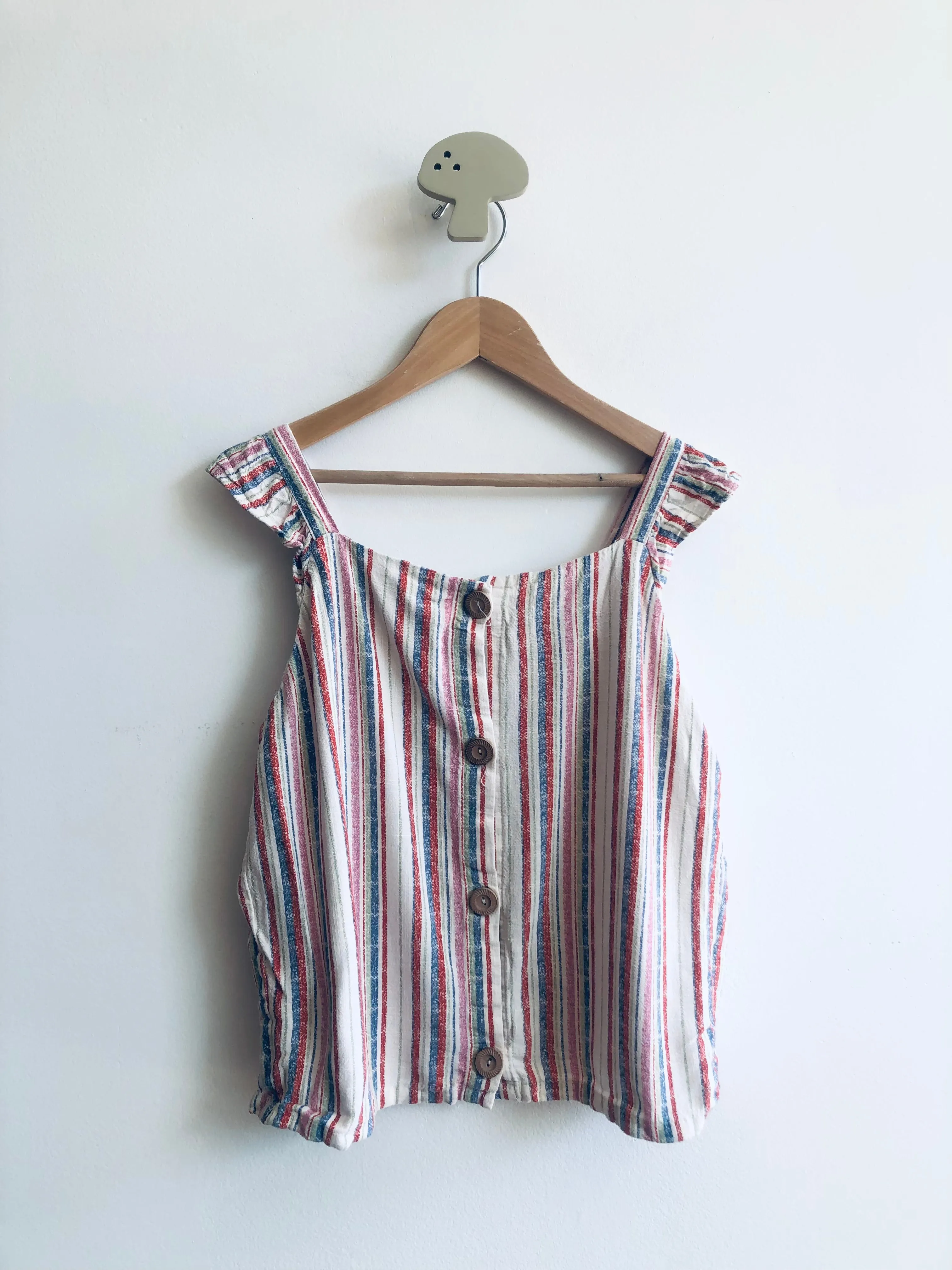 Linen Blend Stripe Top // 14-16Y