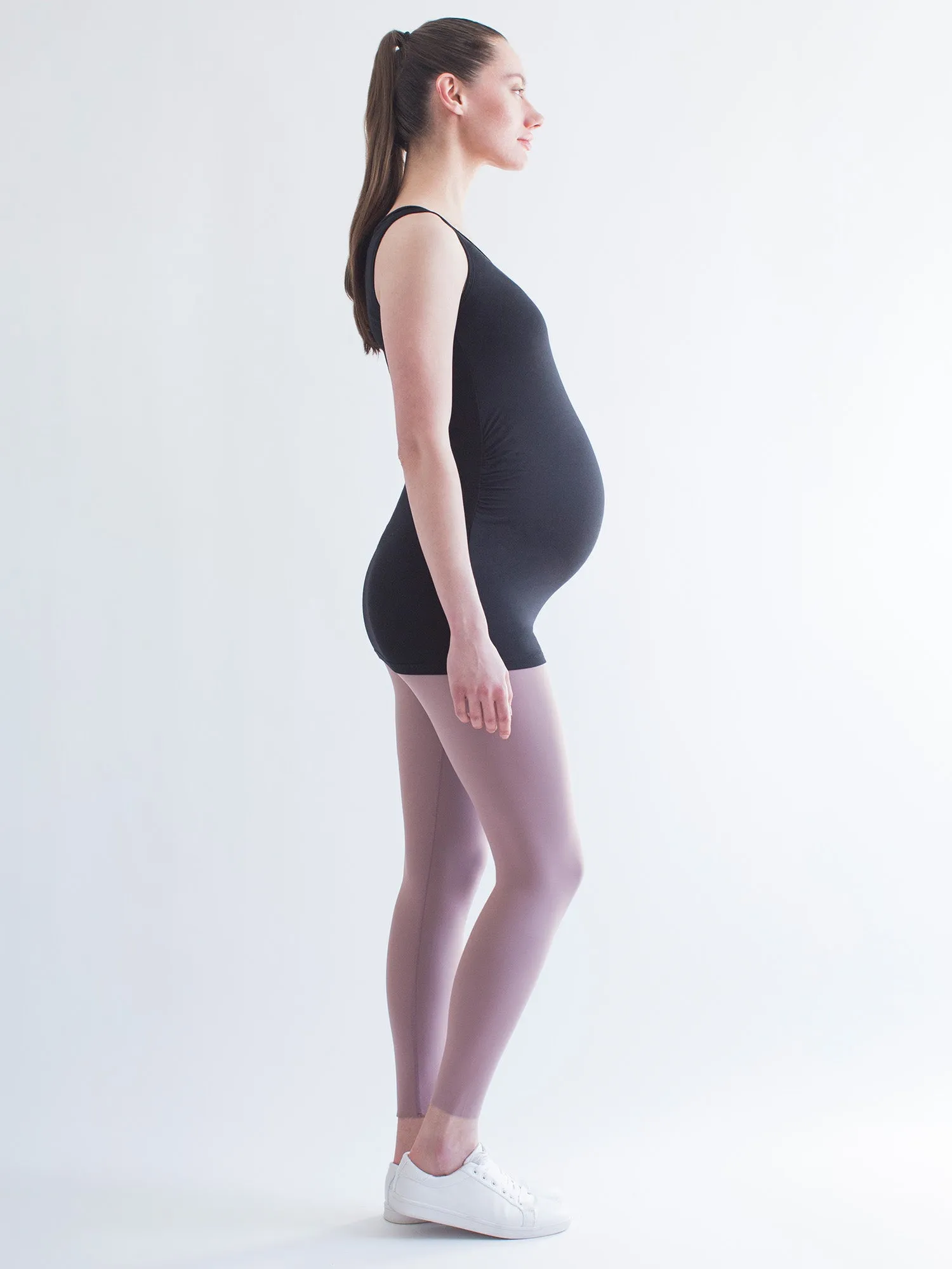 LONG SOFT STRETCH MATERNITY TANK, BLACK