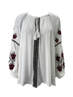 LOST IN LUNAR Women's White Gypsy Rising Top Size US 6 NWT