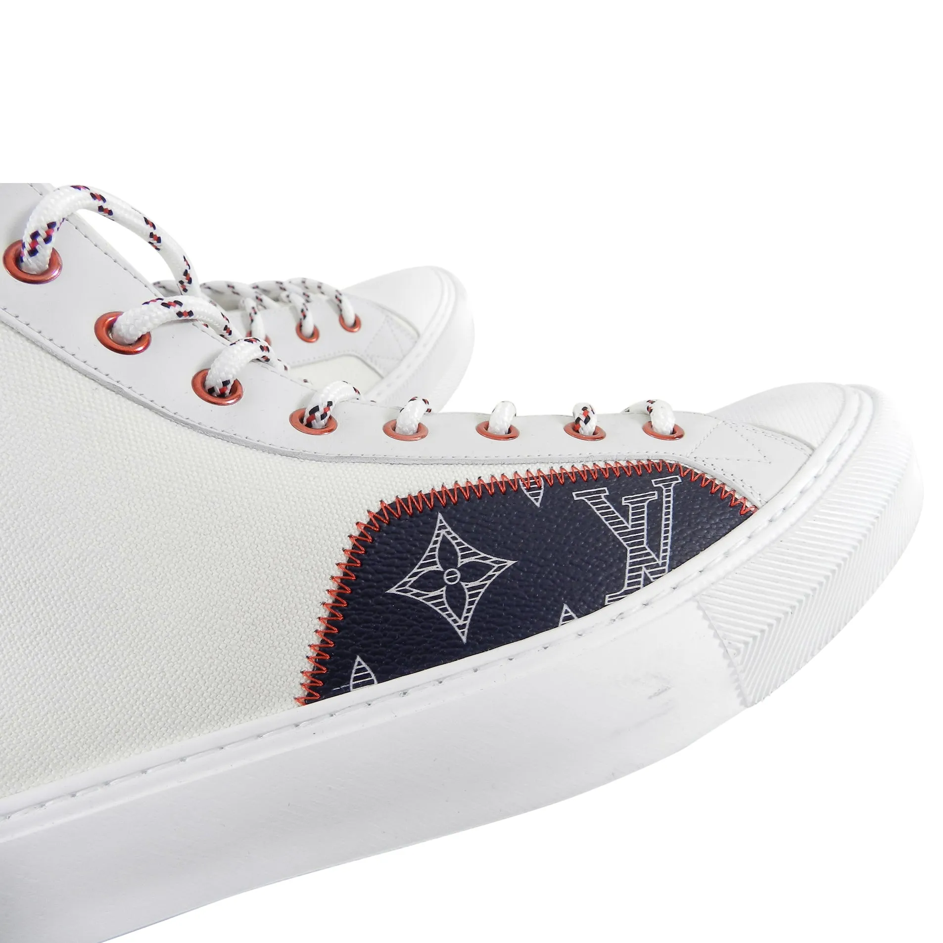 Louis Vuitton White Tattoo High Top Sneaker Boot - 11