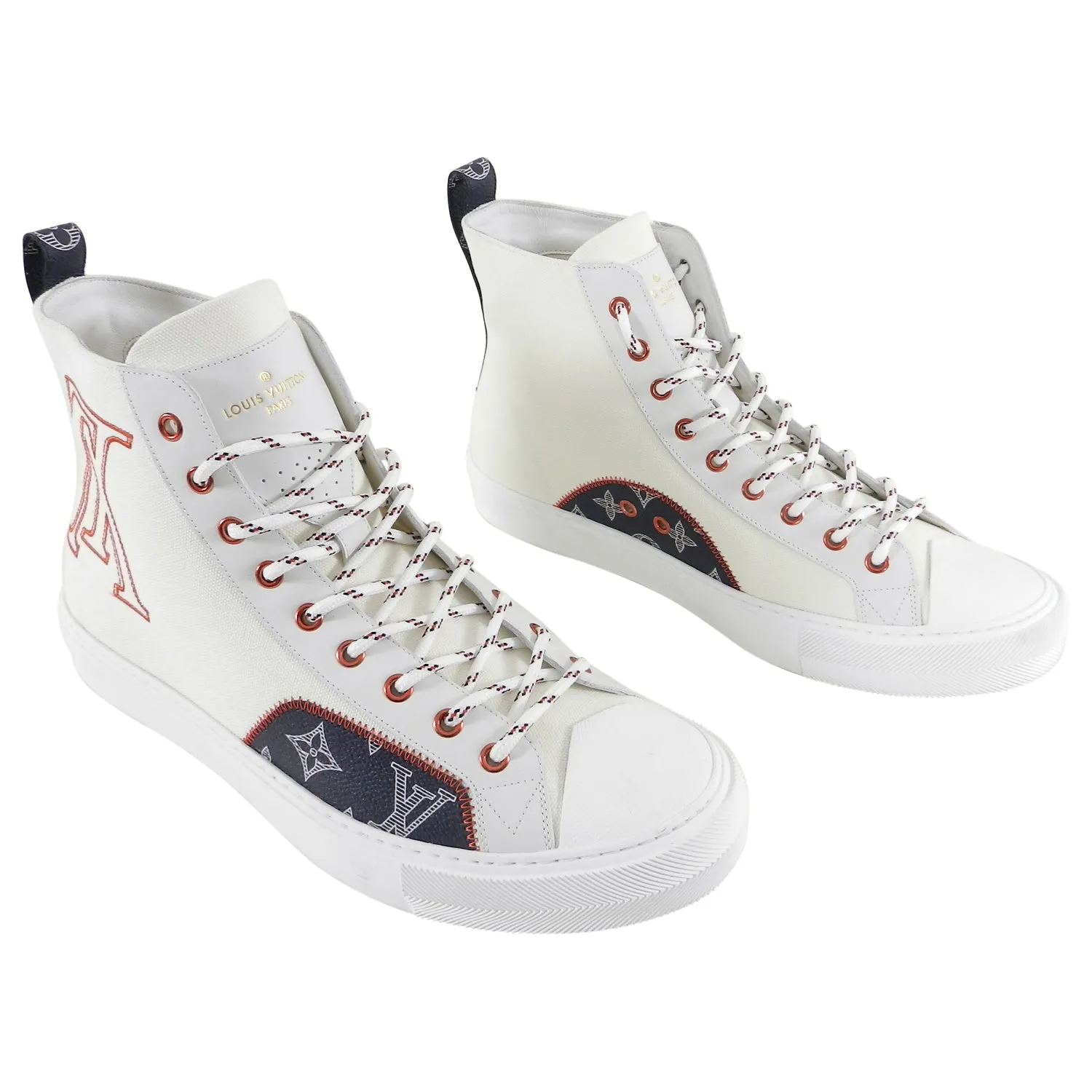 Louis Vuitton White Tattoo High Top Sneaker Boot - 11