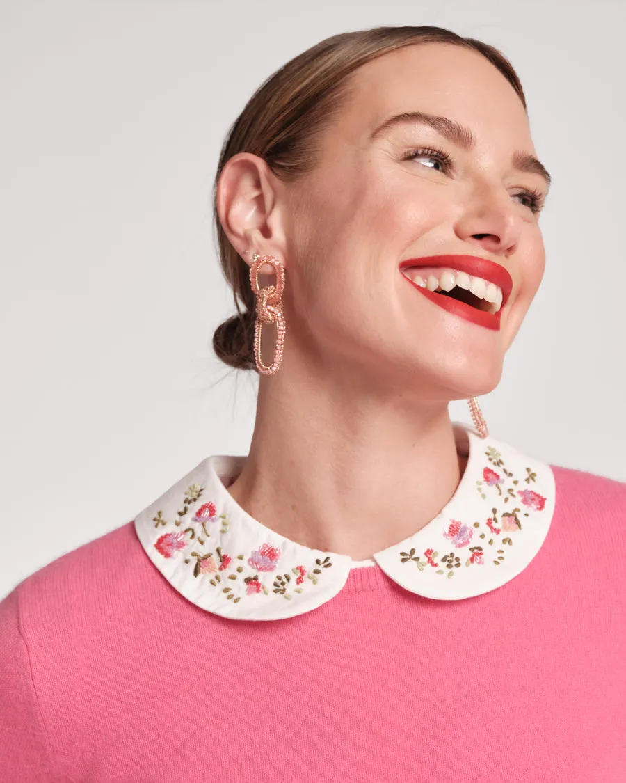 Louise Floral Embroidered Collar Top by Frances Valentine