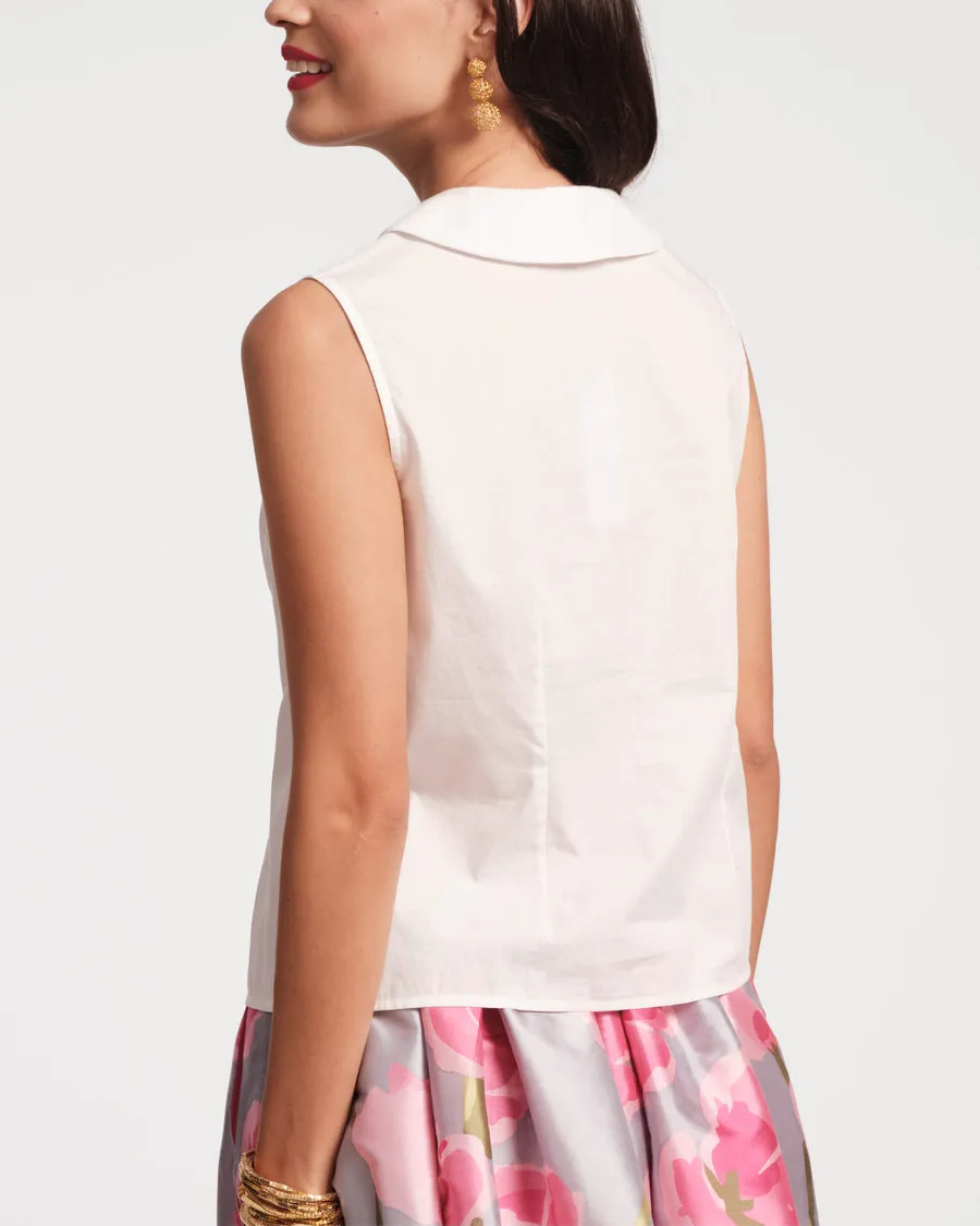 Louise Floral Embroidered Collar Top by Frances Valentine