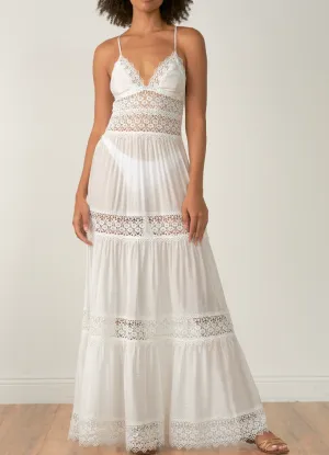Macramé Embroidered Maxi Dress