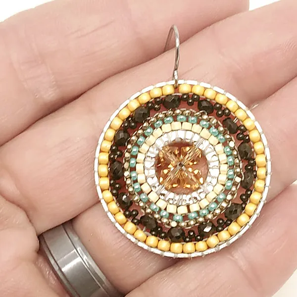 Mandala Ice Circle Earrings