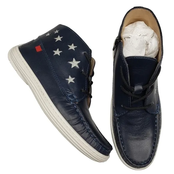 Marc Joseph | NIB Houston Bootie Navy Napa Preppy Leather Lace Up Boots Boy's 2